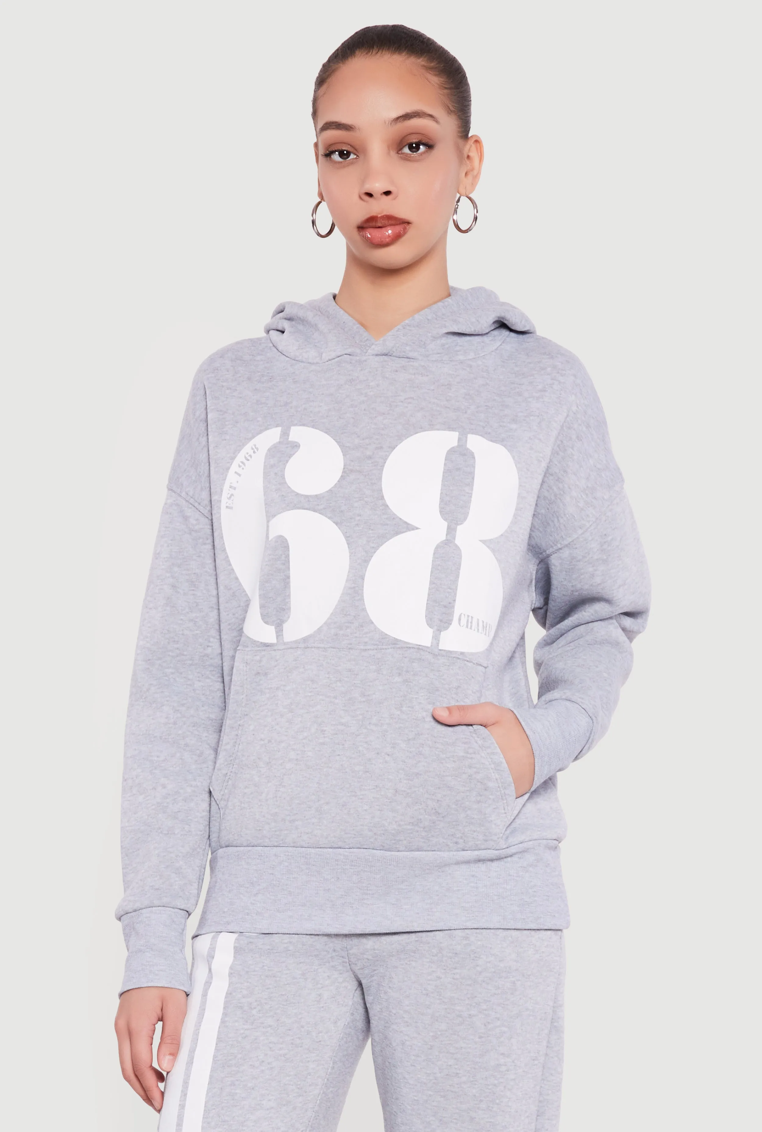 1968 Champ Graphic Pull Over Hooded Sweatshirt sold by Rainbow