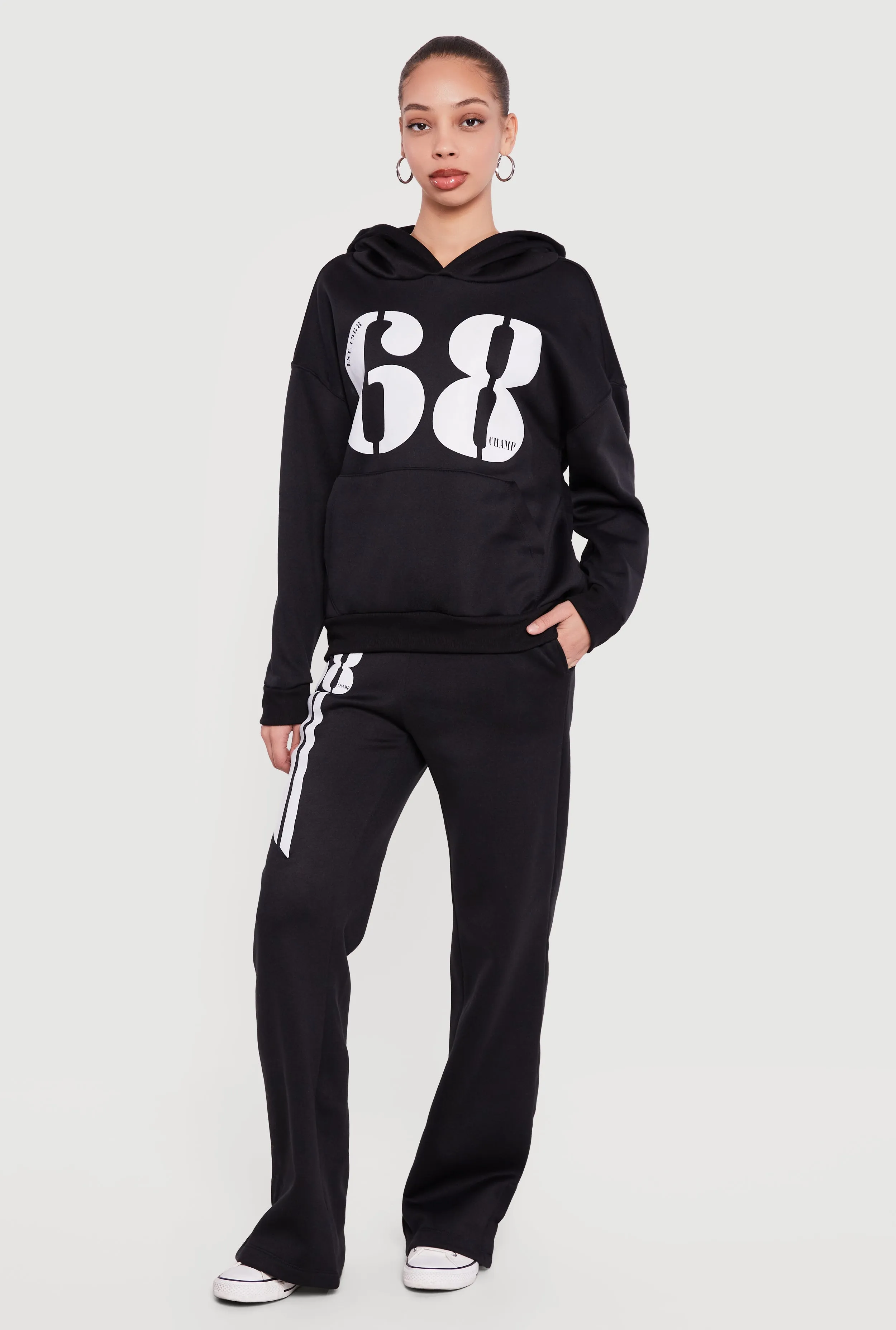 High Waisted 68 Graphic Fleece Sweatpants sold by Rainbow product image thumbnail 2