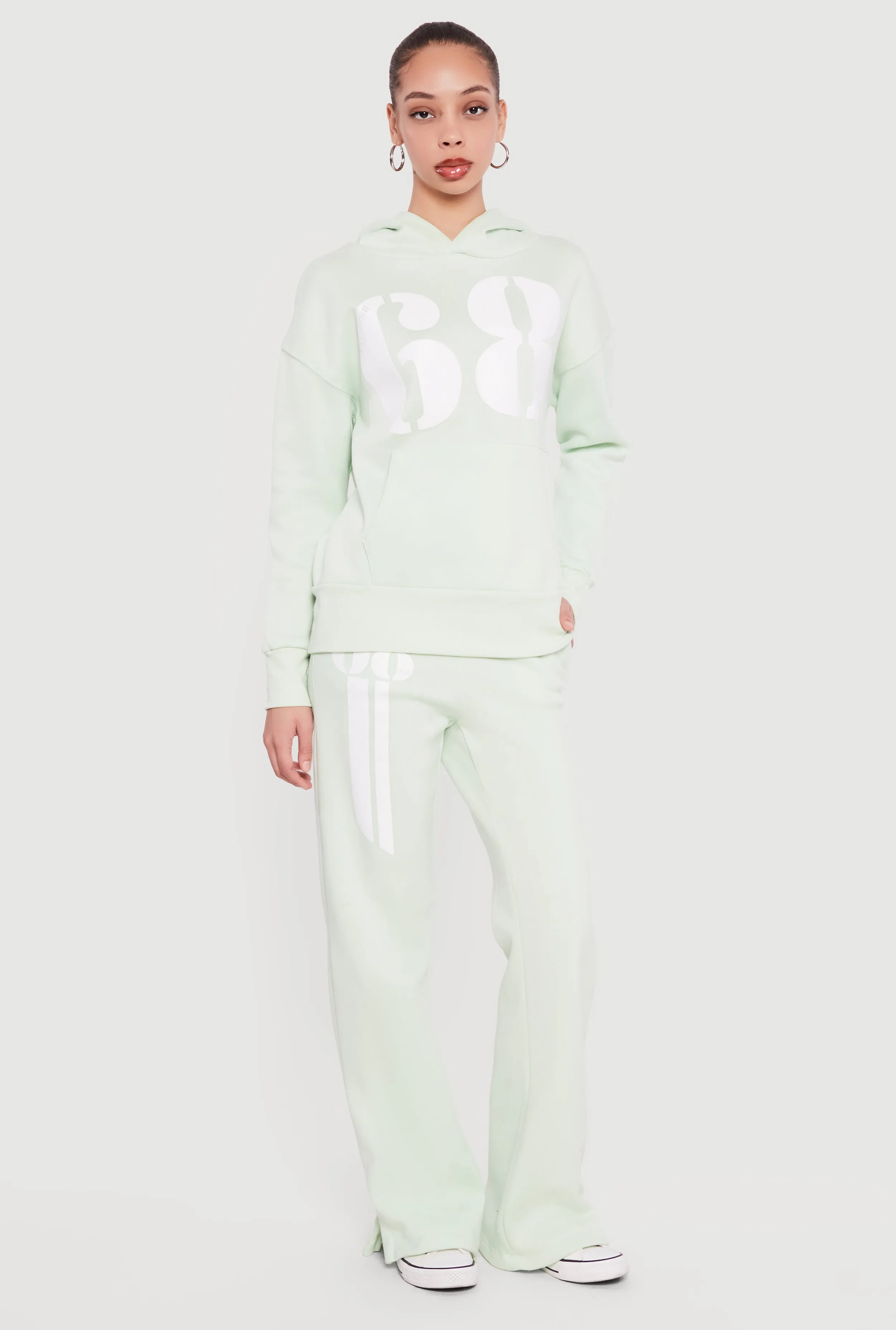 High Waisted 68 Graphic Fleece Sweatpants sold by Rainbow product image thumbnail 4