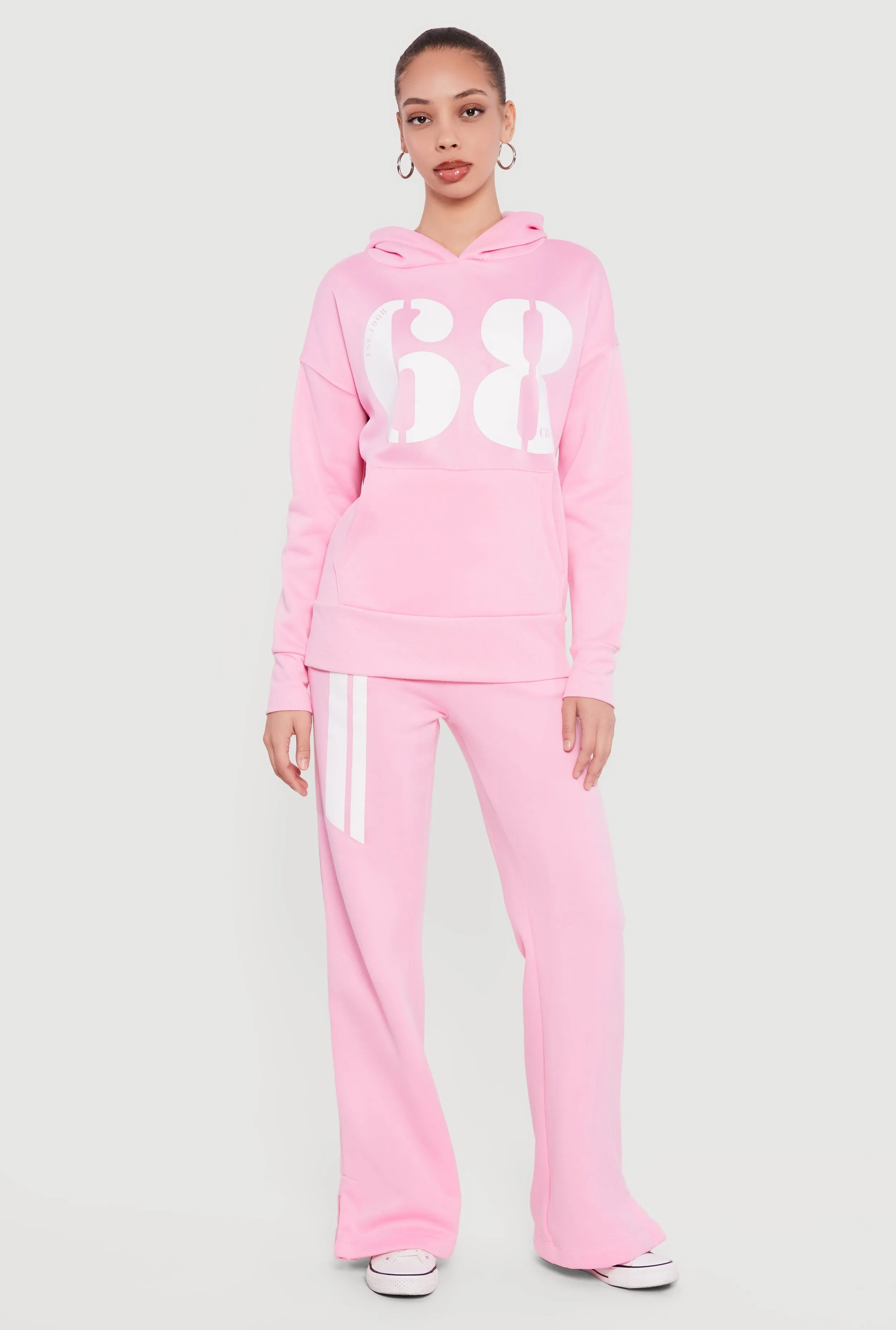 High Waisted 68 Graphic Fleece Sweatpants sold by Rainbow product image thumbnail 3