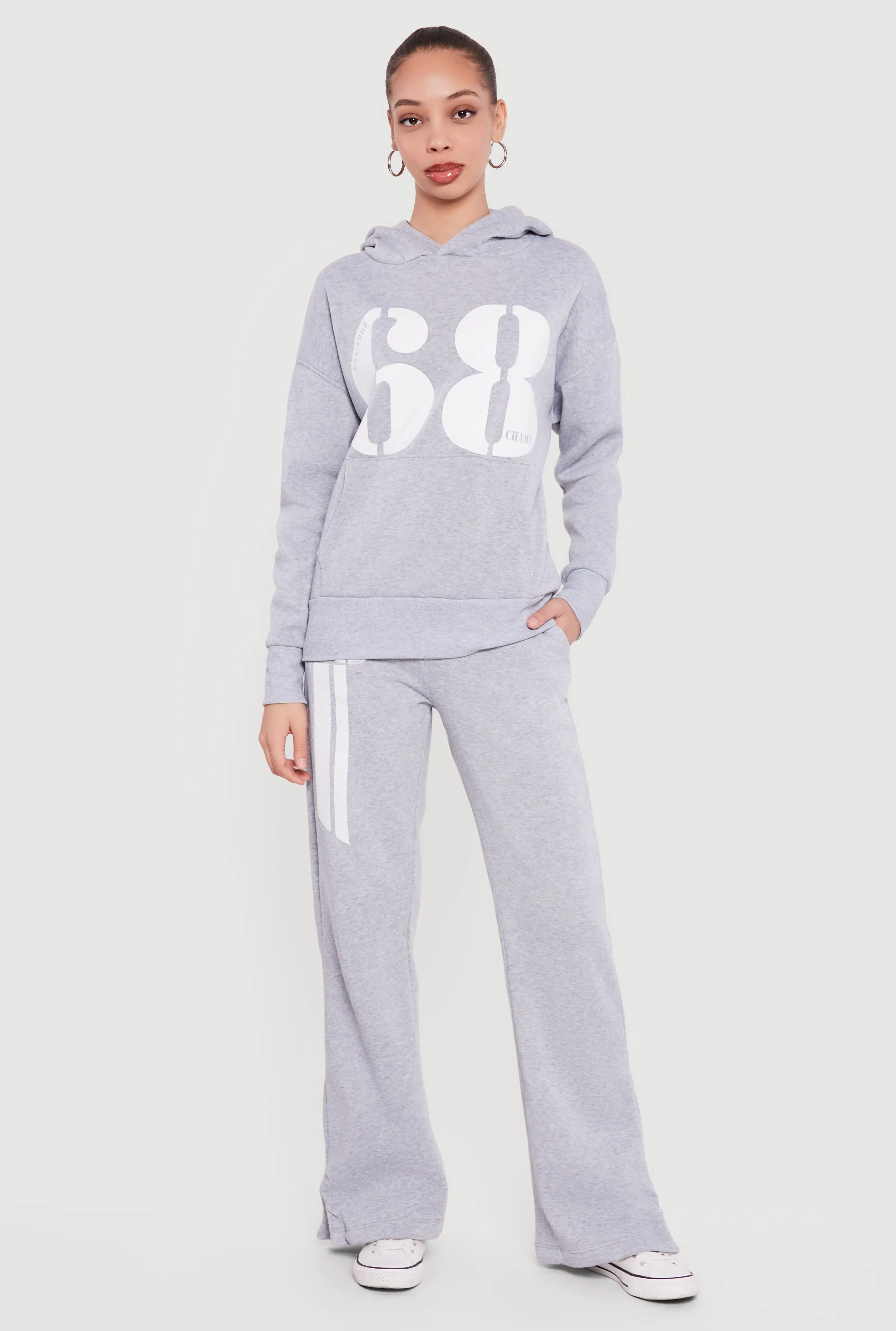 High Waisted 68 Graphic Fleece Sweatpants sold by Rainbow