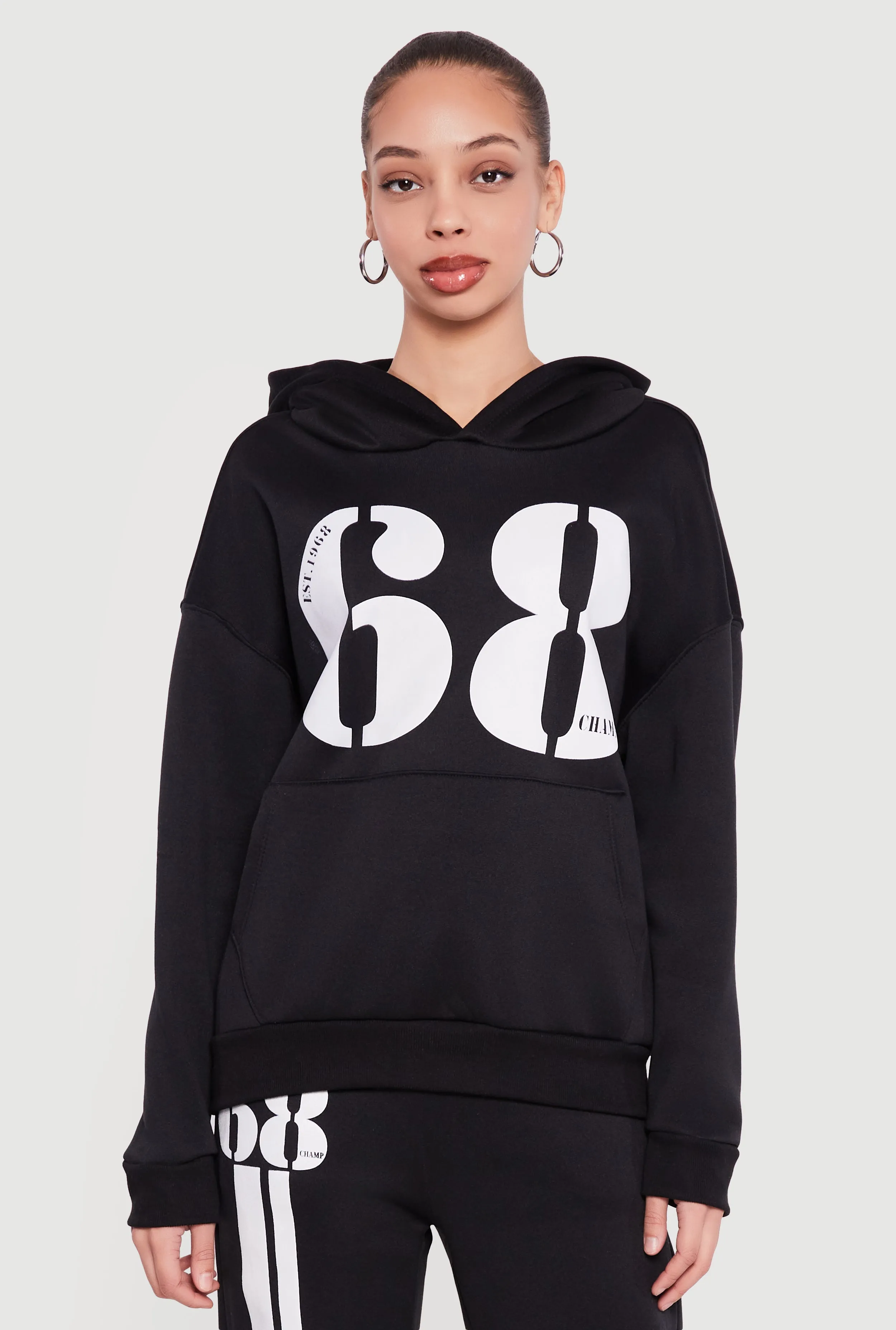1968 Champ Graphic Pull Over Hooded Sweatshirt sold by Rainbow