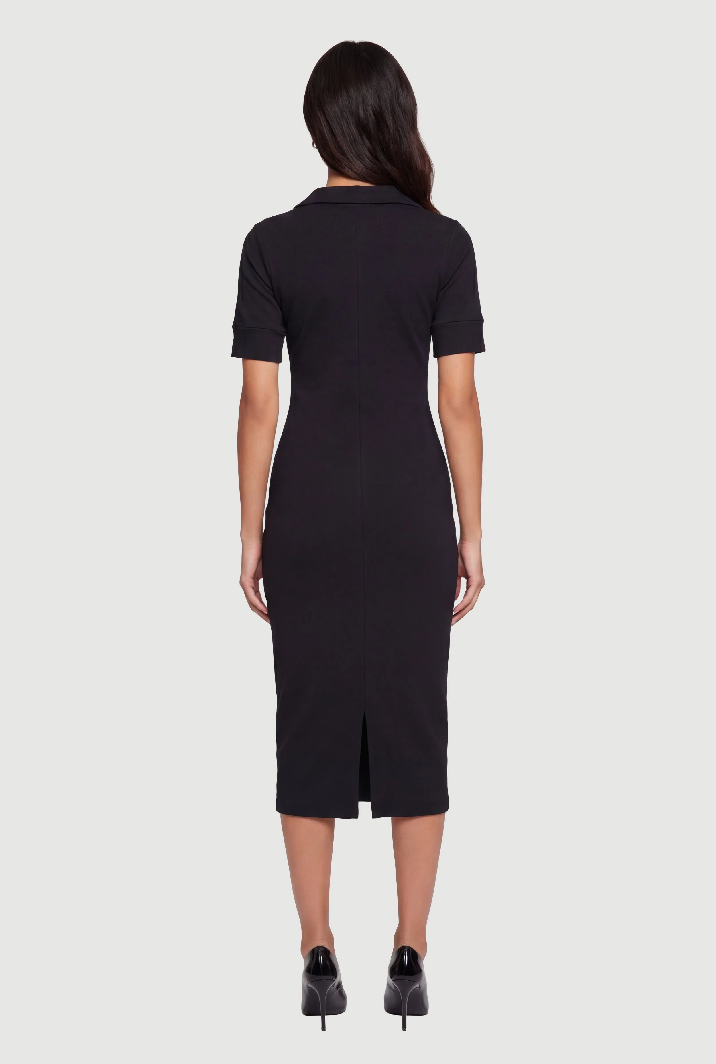 Short Sleeve Button Front Midi Dress sold by Rainbow product image thumbnail 3