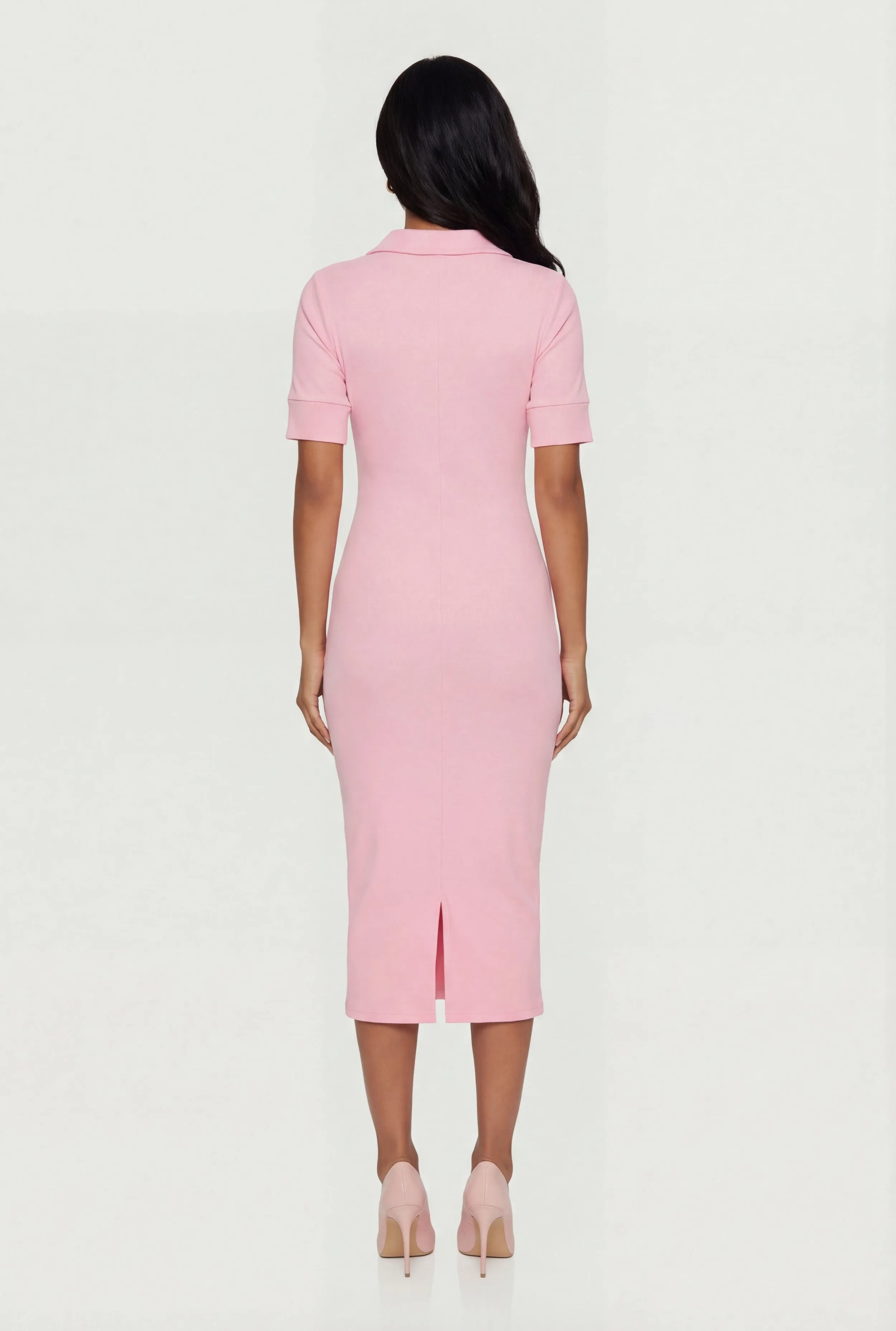 Short Sleeve Button Front Midi Dress sold by Rainbow product image thumbnail 3
