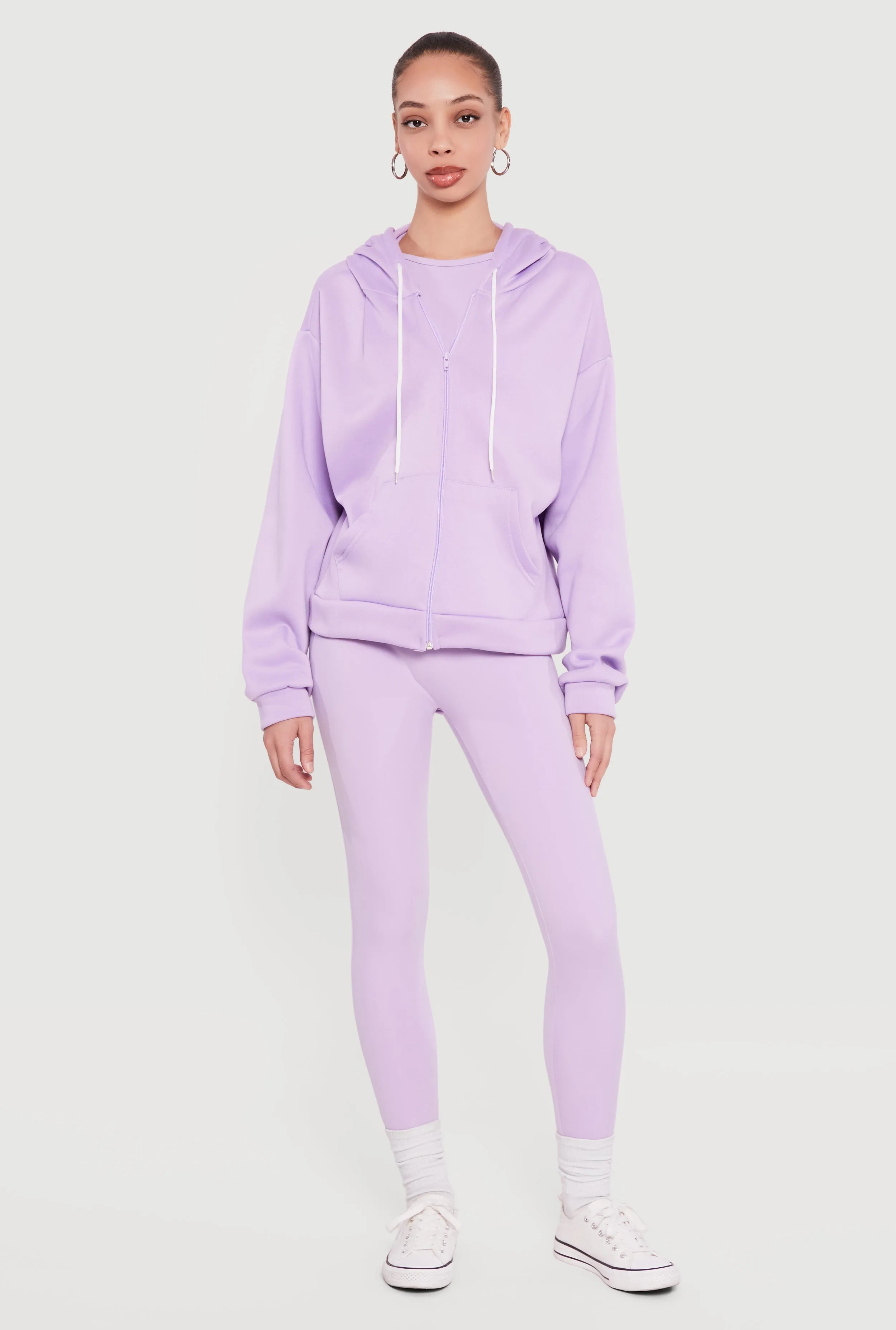 Hooded Zip Front Fleece Lined Sweatshirt sold by Rainbow product image thumbnail 2