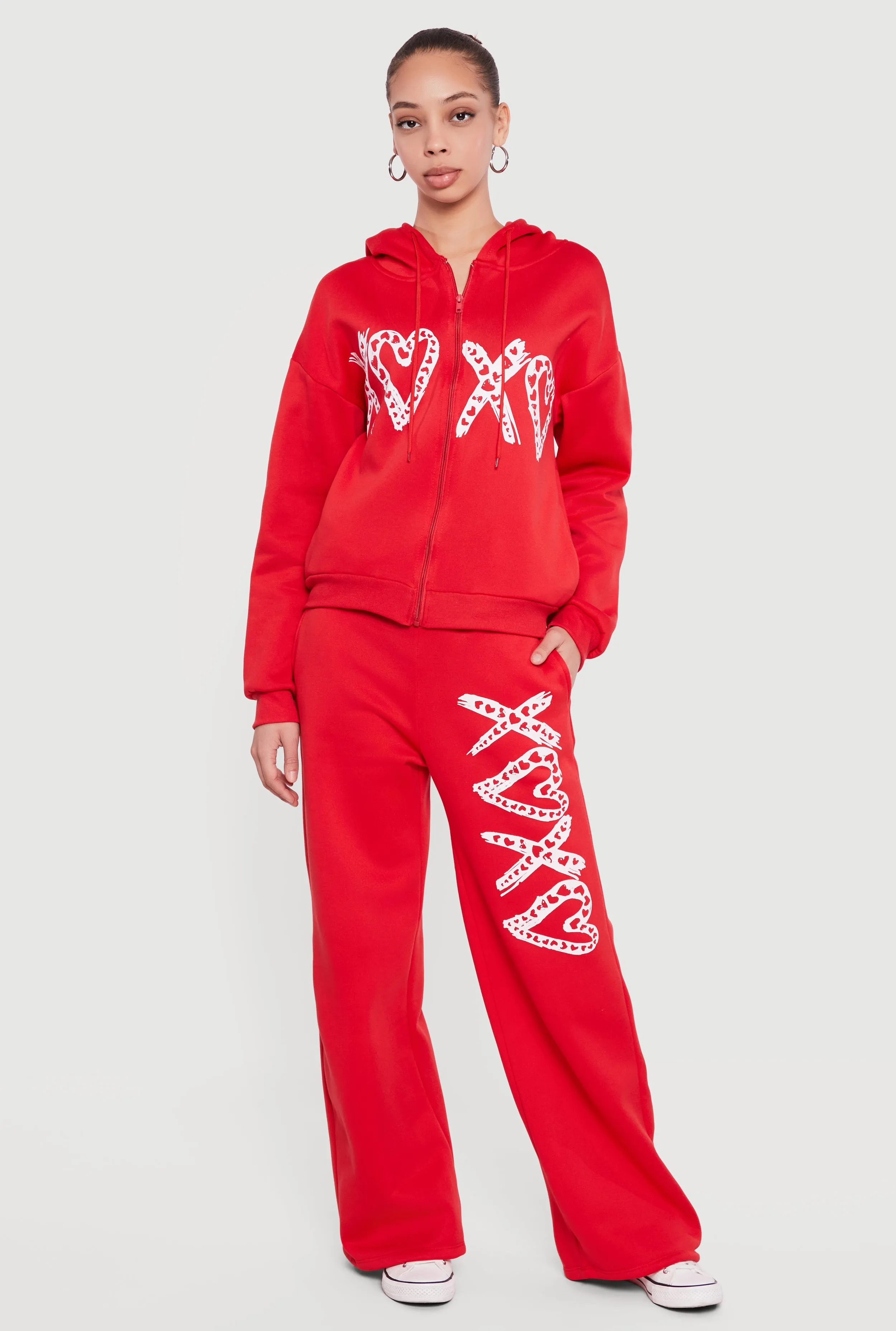 Heart Graphic Straight Leg Sweatpants sold by Rainbow