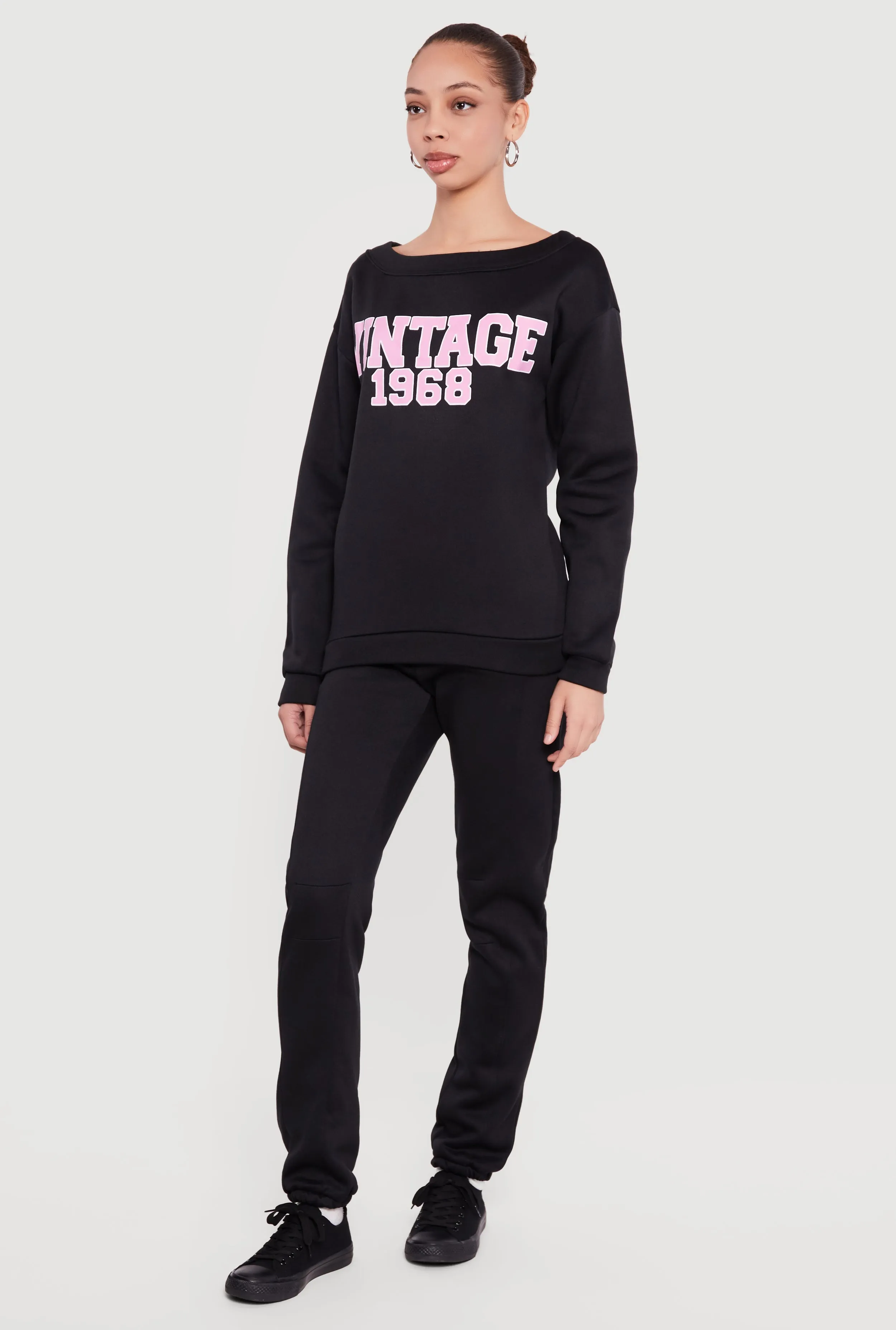 Solid High Waisted Pull On Sweatpants sold by Rainbow product image thumbnail 2