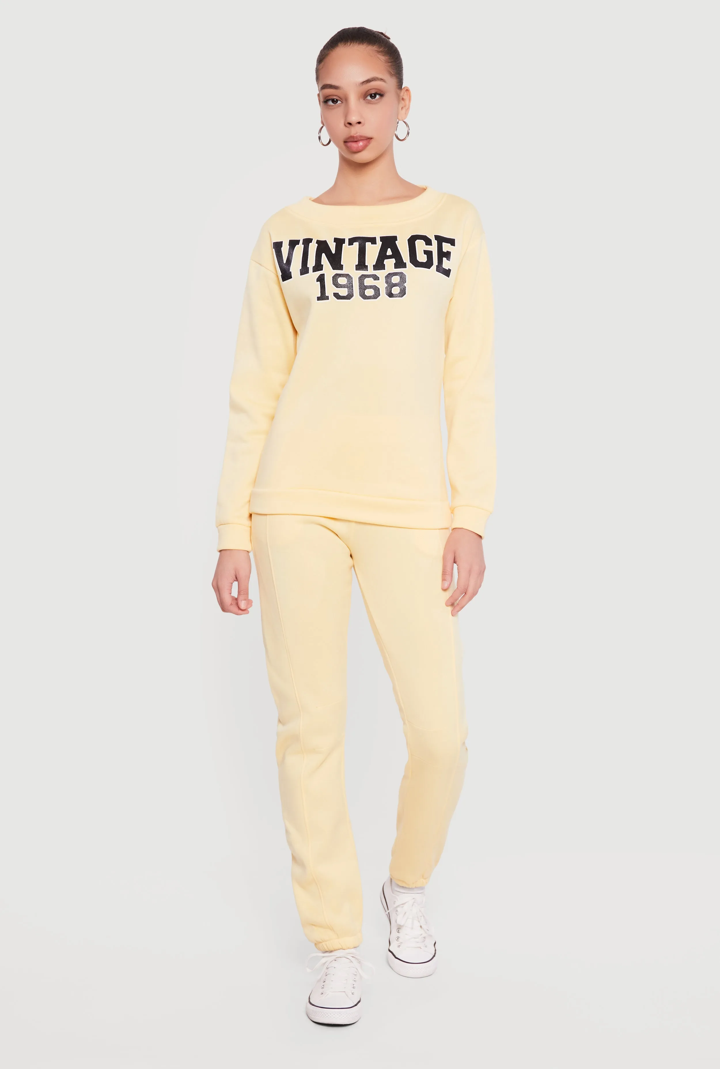 Solid High Waisted Pull On Sweatpants sold by Rainbow