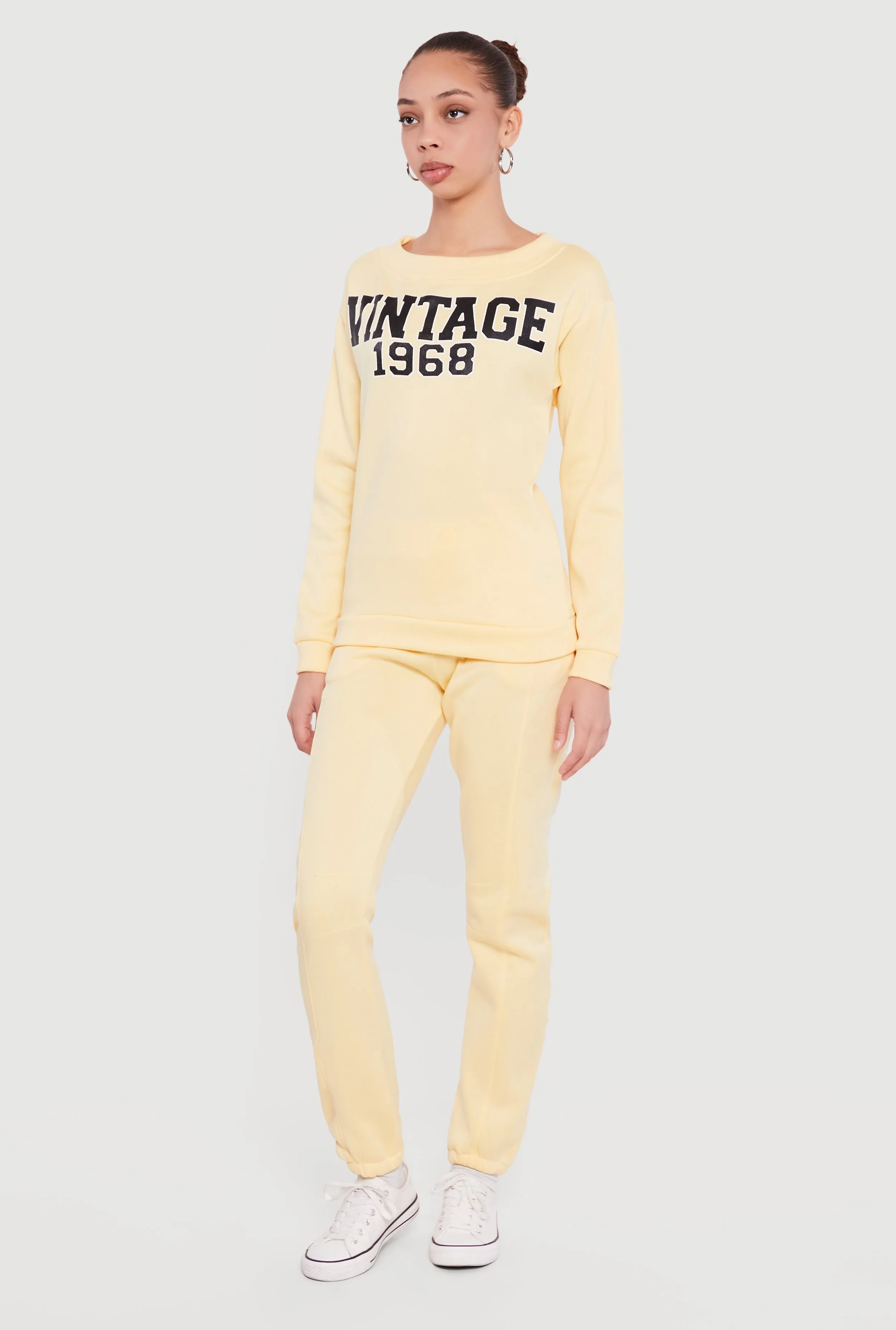 Solid High Waisted Pull On Sweatpants sold by Rainbow product image thumbnail 2