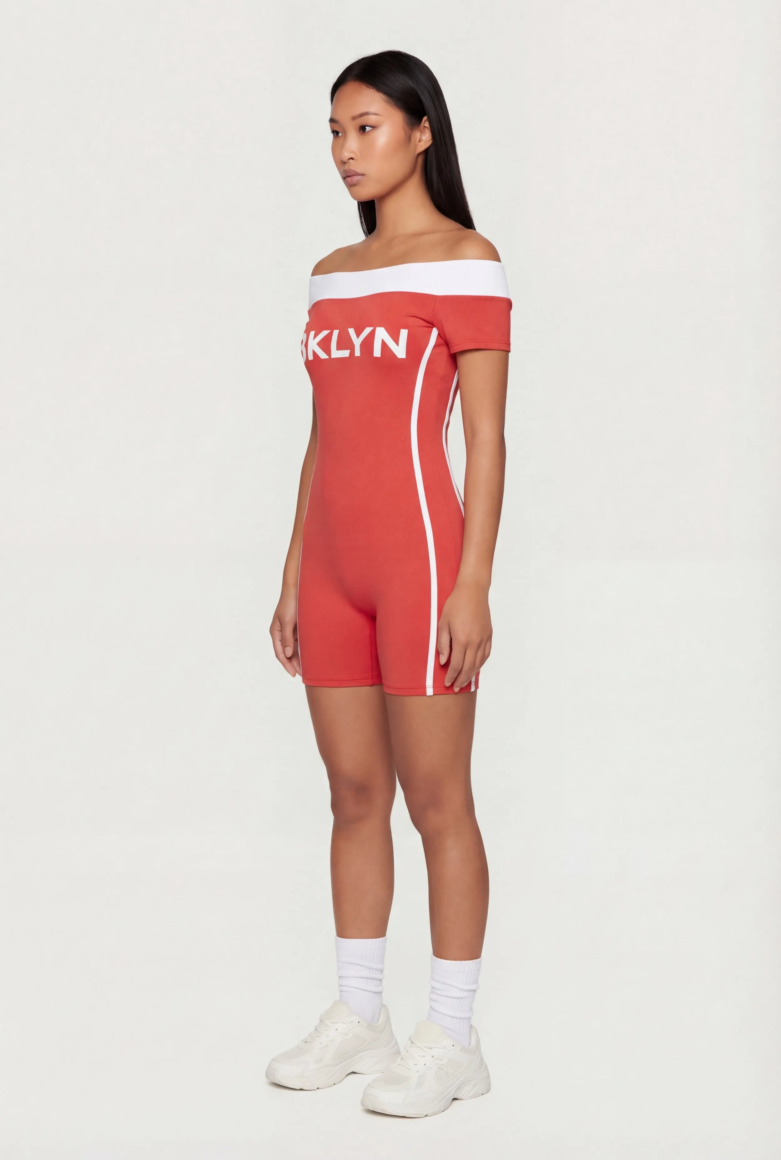 Off The Shoulder BKLYN Graphic Romper sold by Rainbow product image thumbnail 2