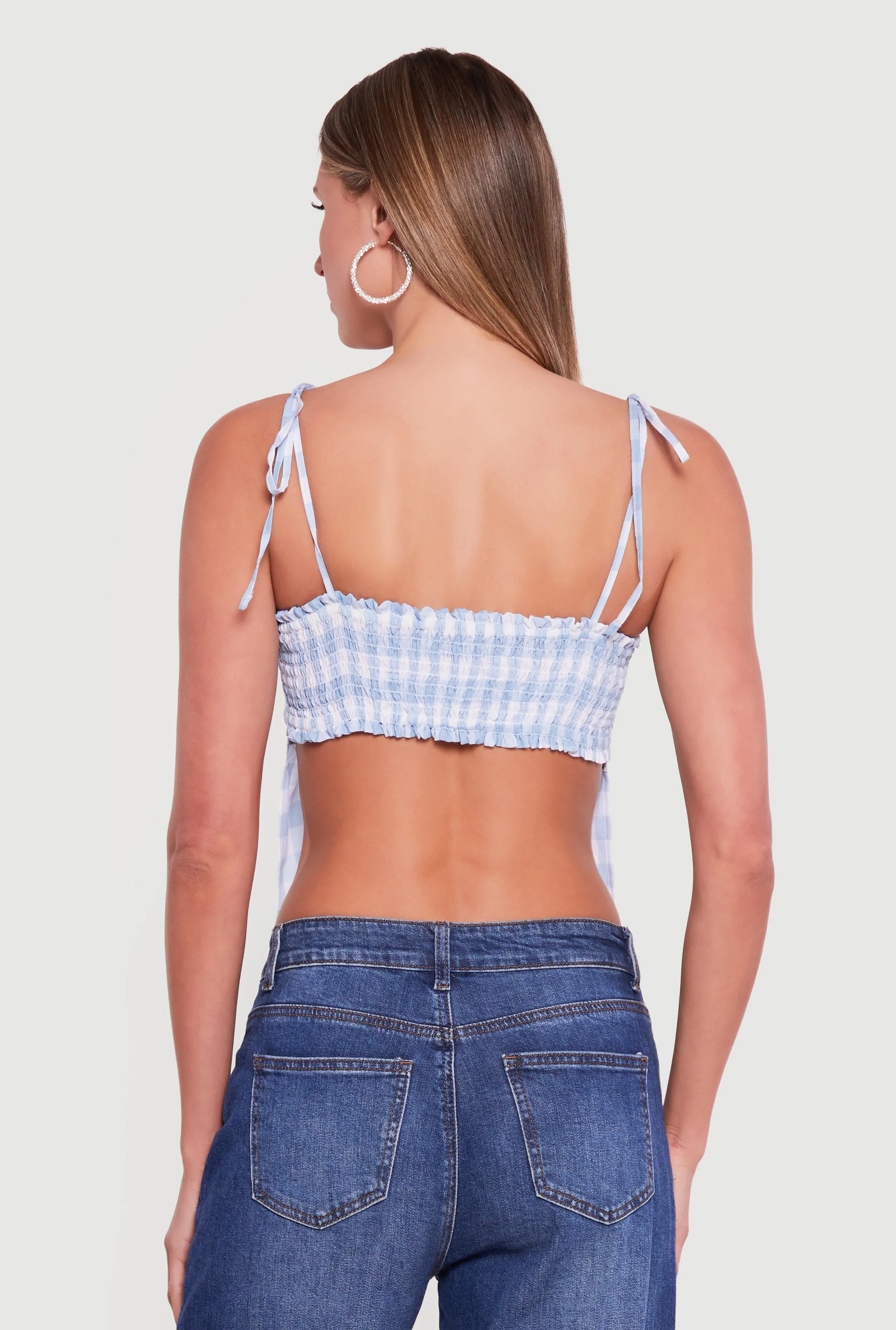 Gingham Tie Shoulder Open Back Cami sold by Rainbow product image thumbnail 5