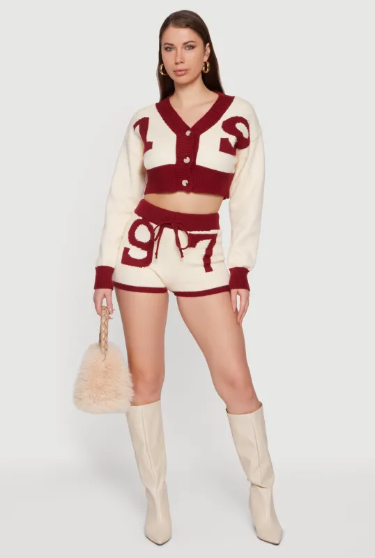 97 Graphic Contrast Trim Shorts made by Daisy