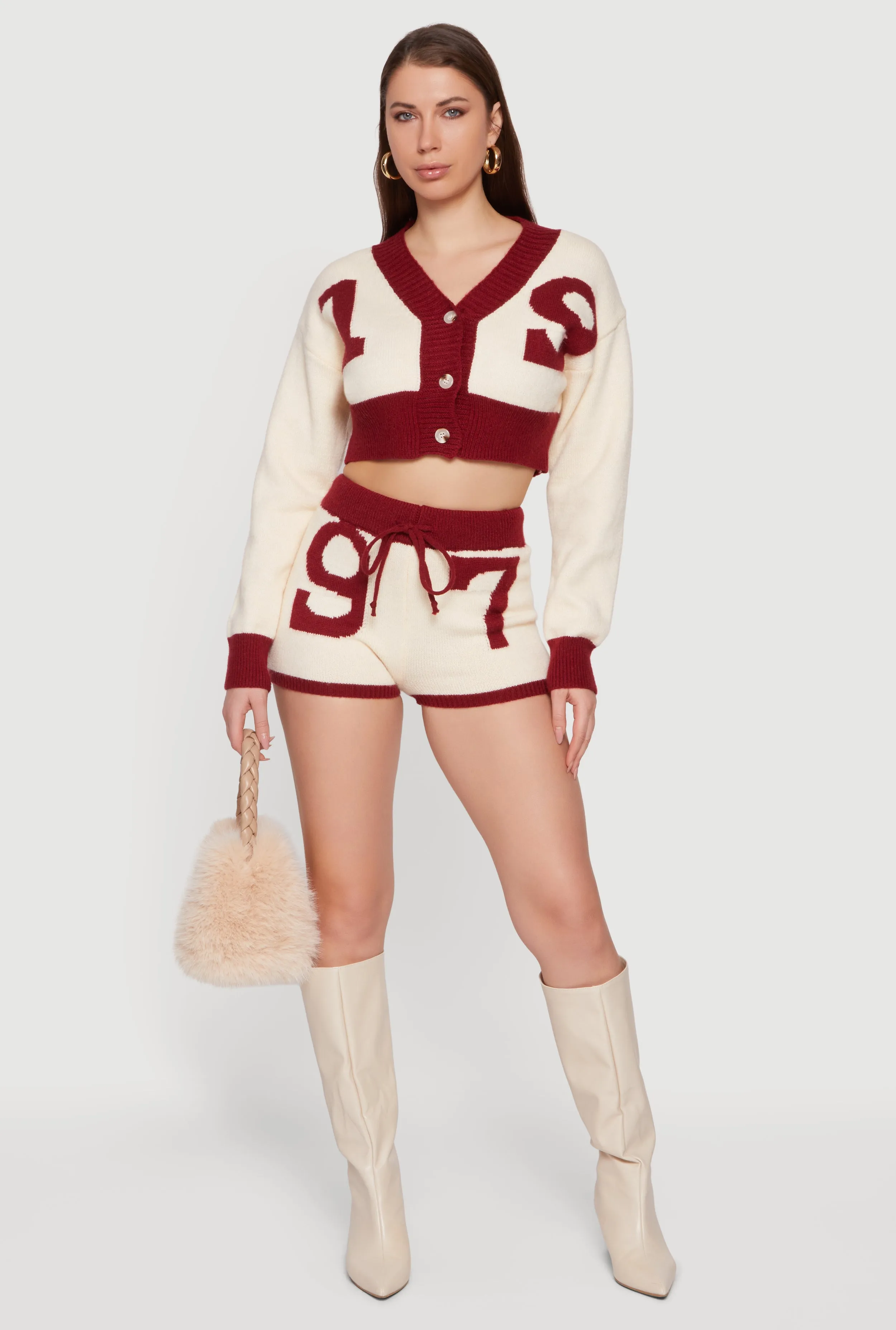 97 Graphic Contrast Trim Shorts sold by Rainbow