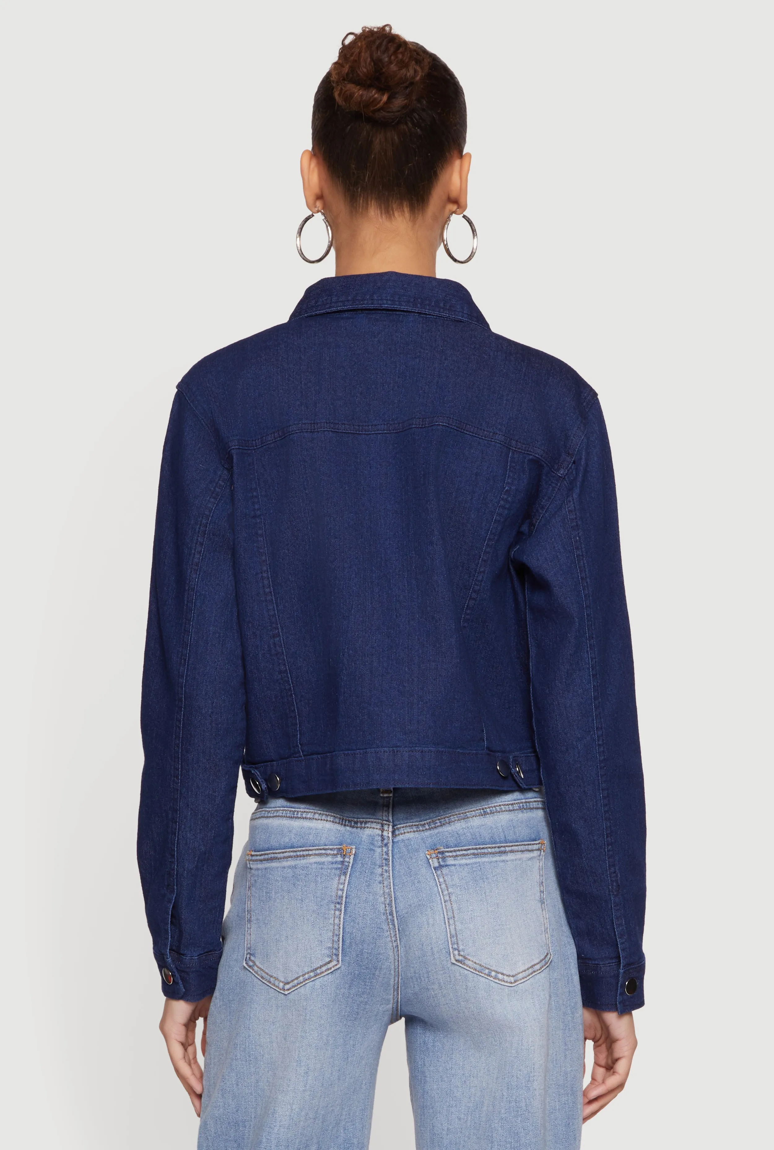 Denim Long Sleeve Collared Zip Front Jacket sold by Rainbow product image thumbnail 5