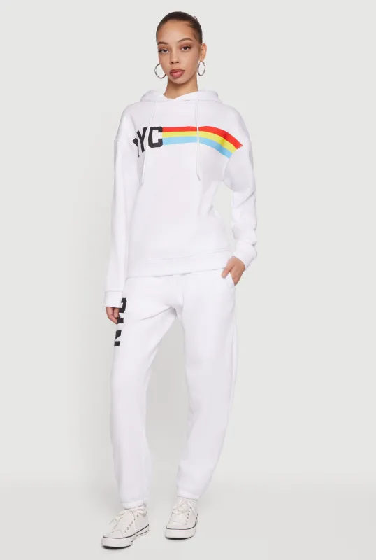 NYC Graphic Pull On Sweatpants made by Rainbow