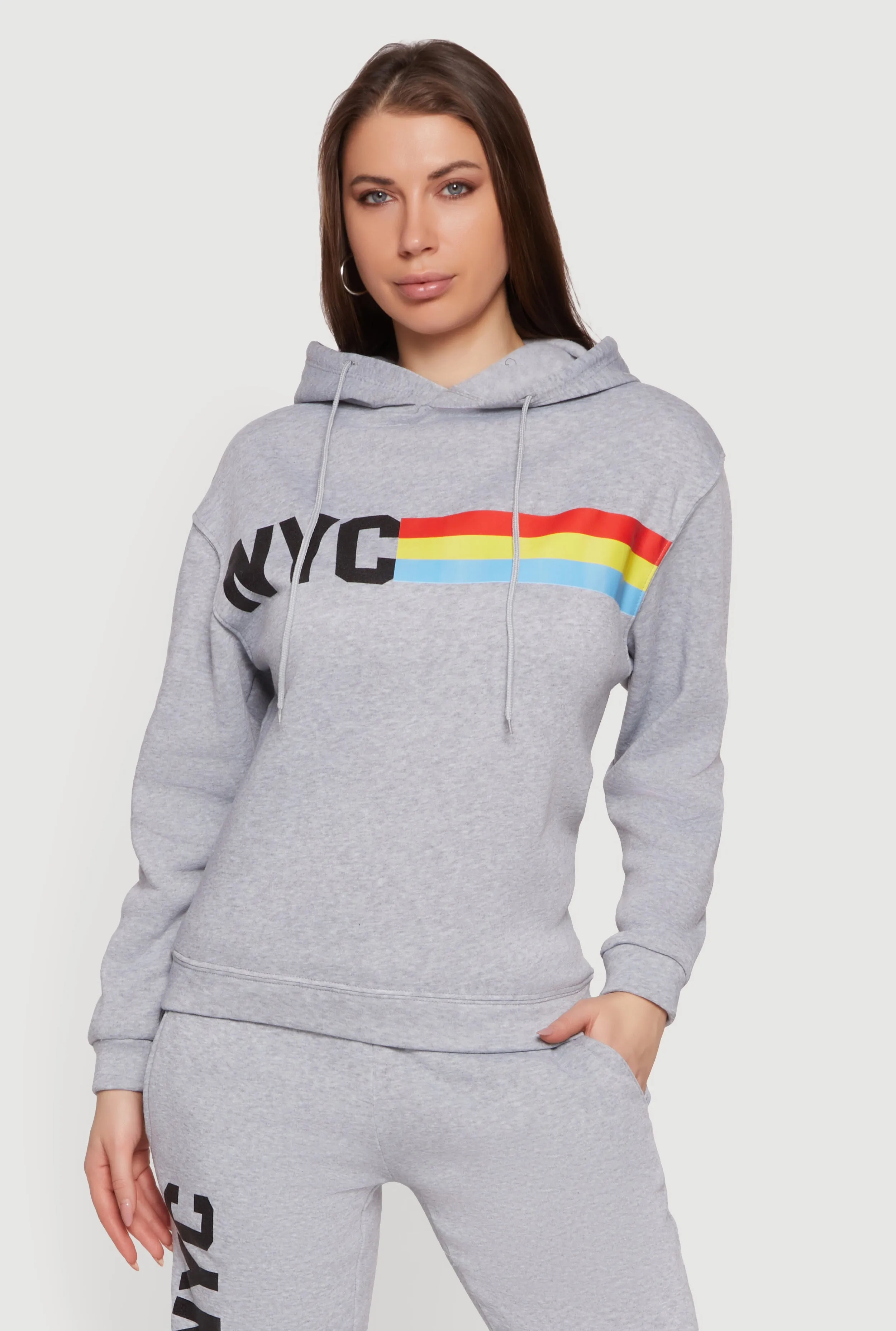 NYC Graphic Long Sleeve Pullover Hoodie sold by Rainbow product image thumbnail 4