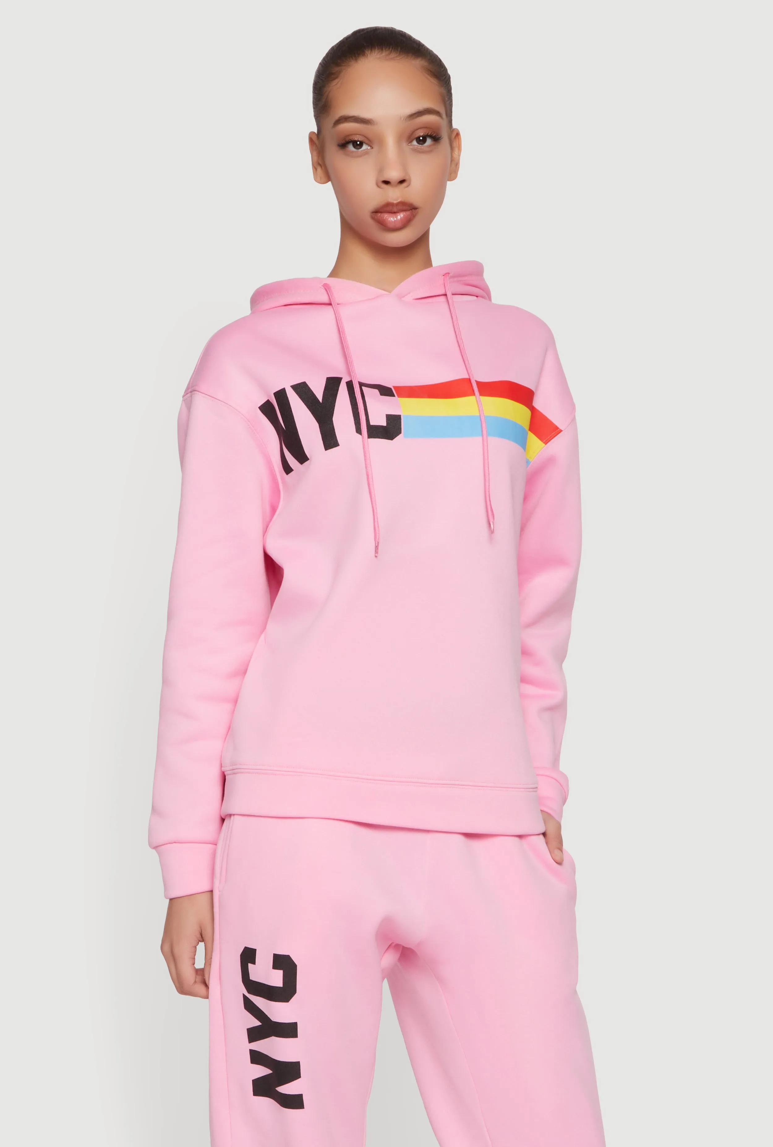 NYC Graphic Long Sleeve Pullover Hoodie sold by Rainbow