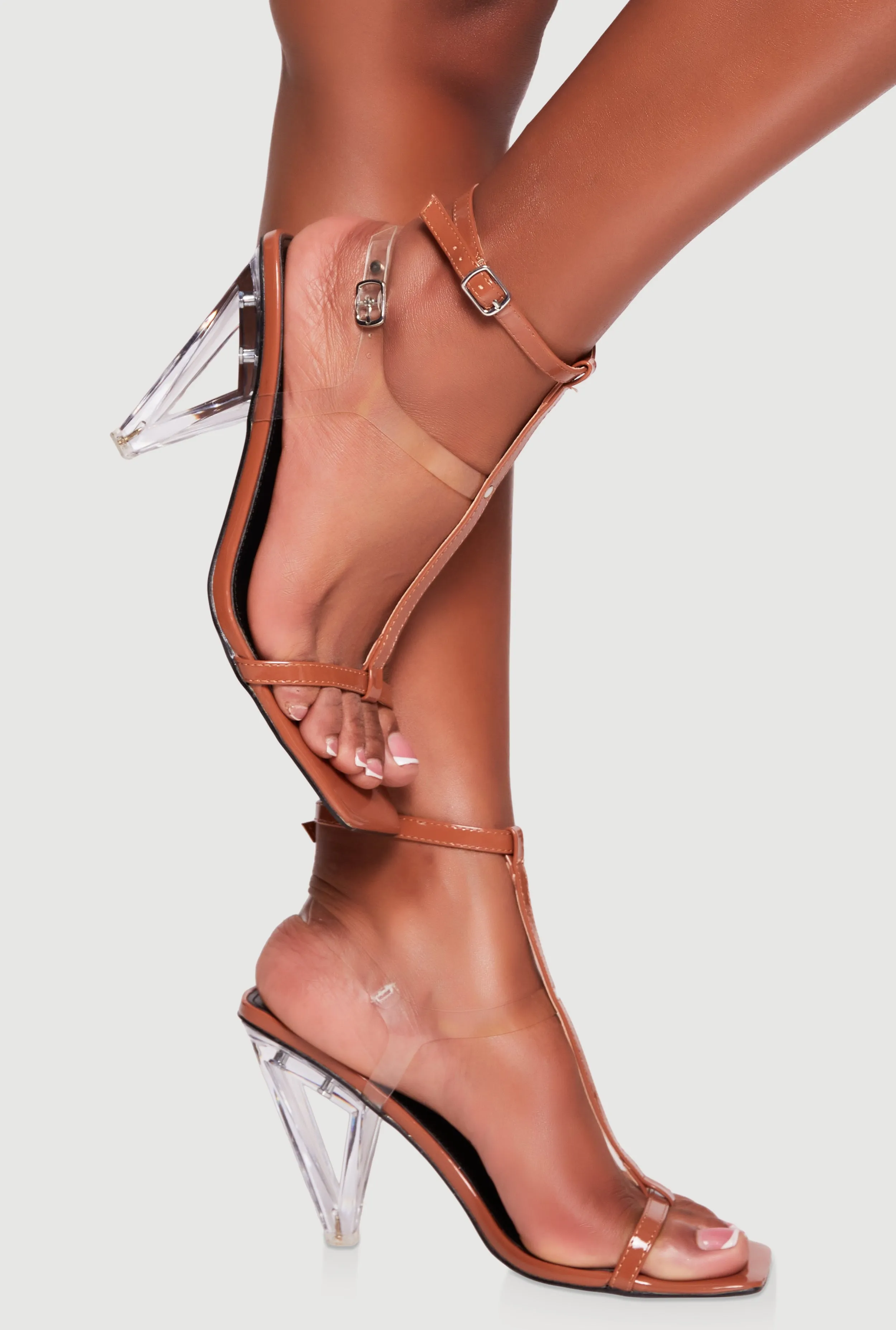 Cut Out Cone Heel Strappy Sandals sold by Rainbow