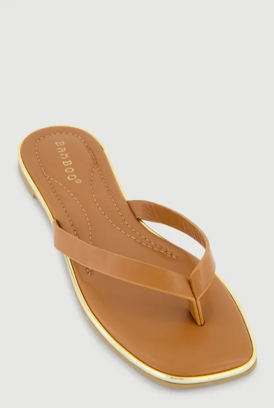 Metallic Trim Thong Sandals sold by Rainbow