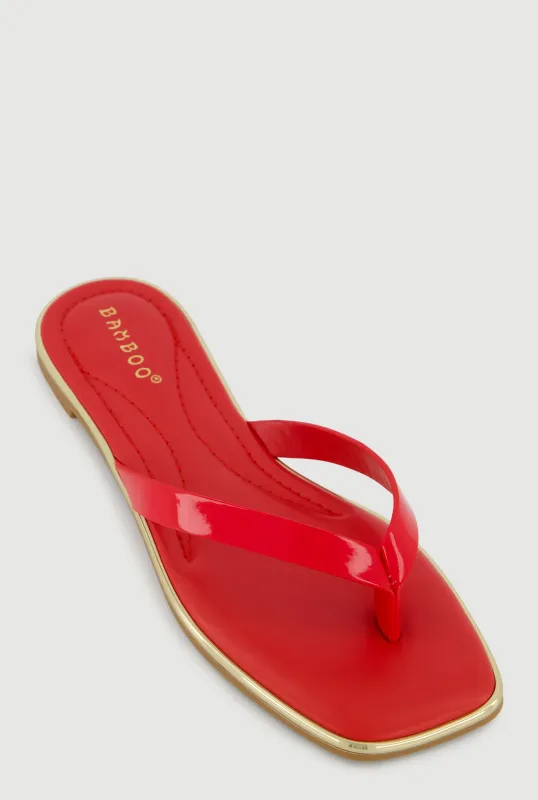 Metallic Trim Thong Sandals made by Rainbow