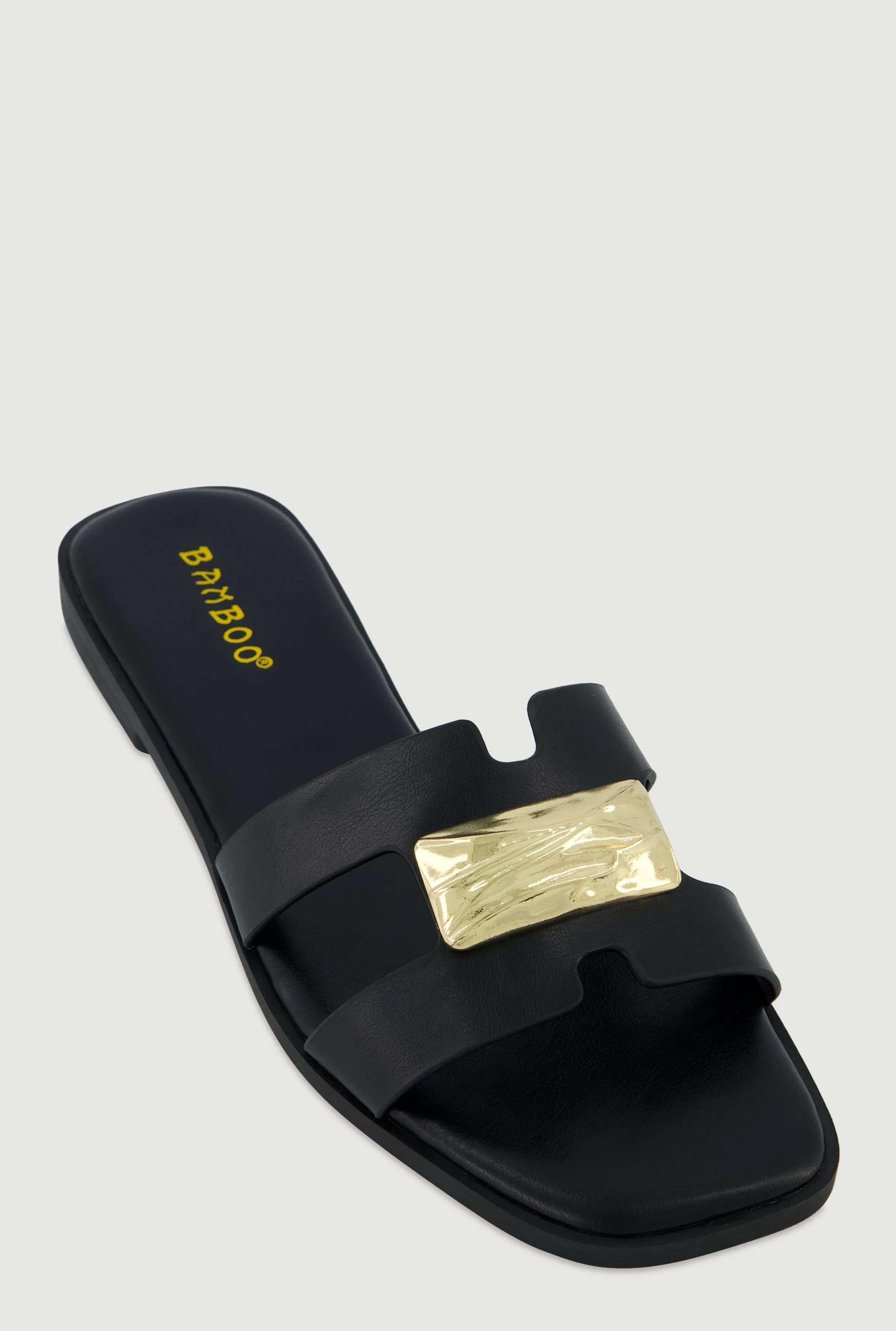 Metallic Pendant H Band Slide Sandals sold by Rainbow