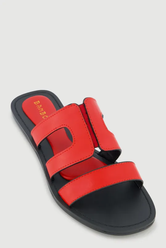 Open Toe Cut Out Slide Sandals sold by Rainbow