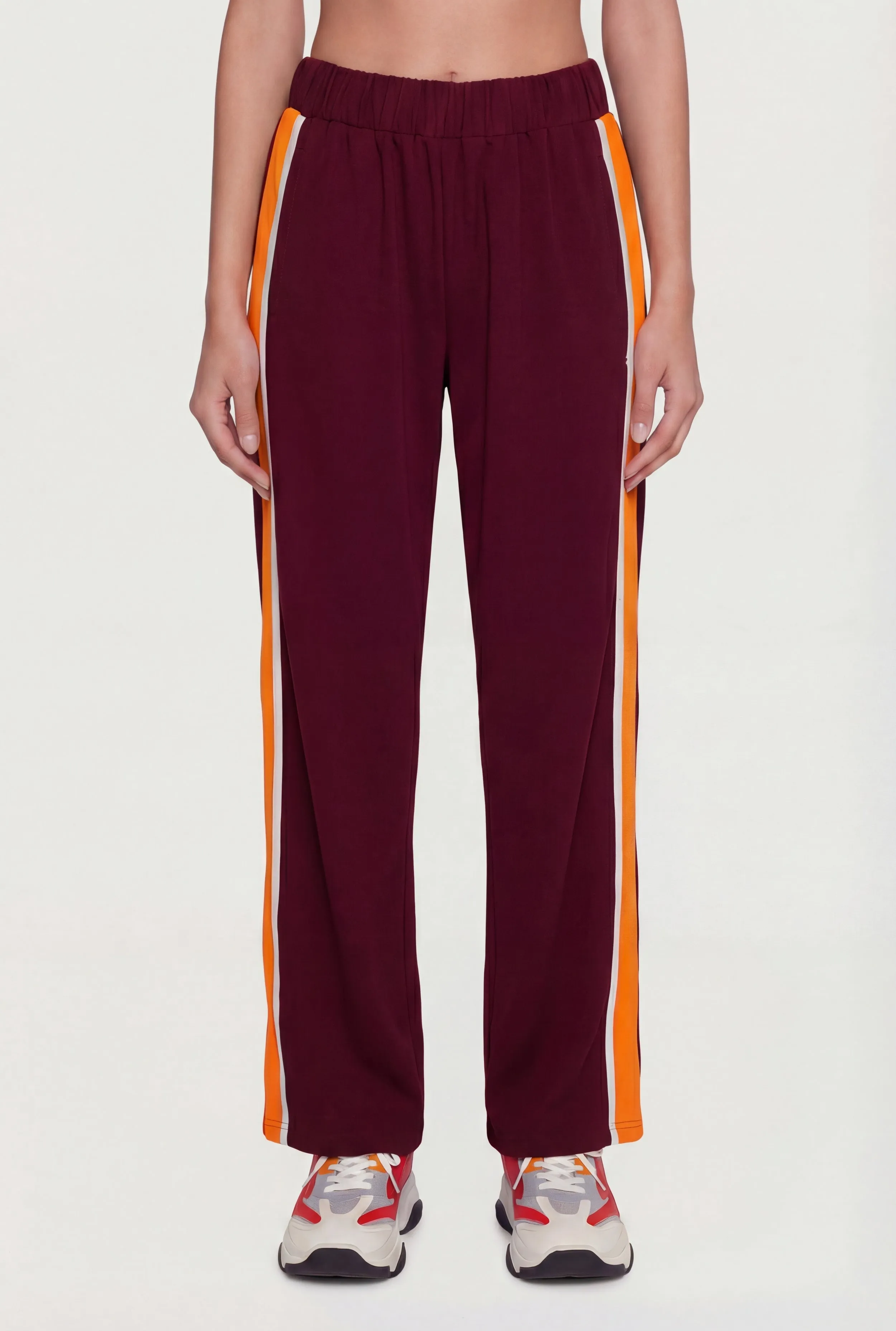 High Waisted Wide Leg Side Stripe Track Pants sold by Rainbow product image thumbnail 3