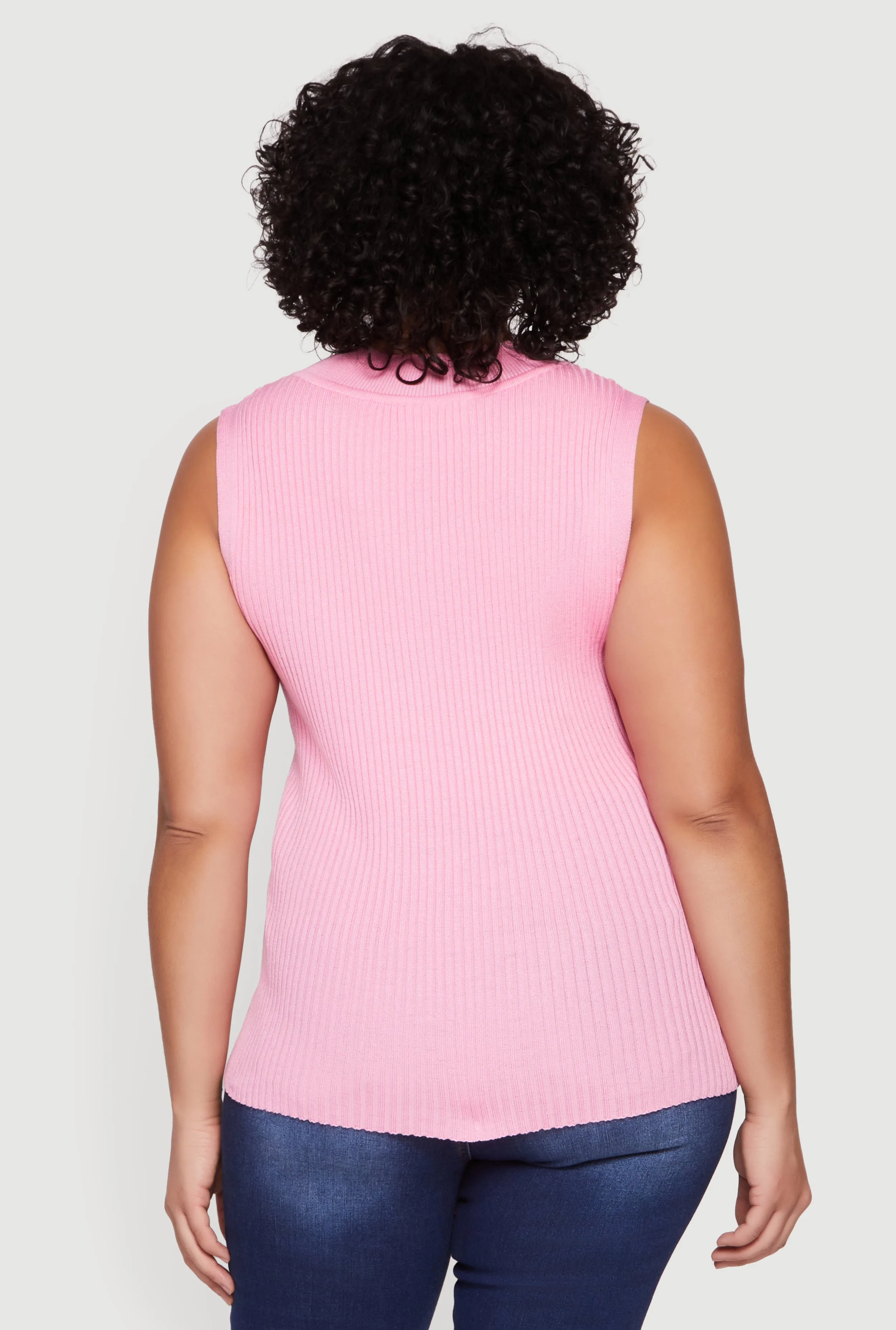 Plus Size Rib Knit Mock Neck Sleeveless Sweater sold by Rainbow product image thumbnail 5