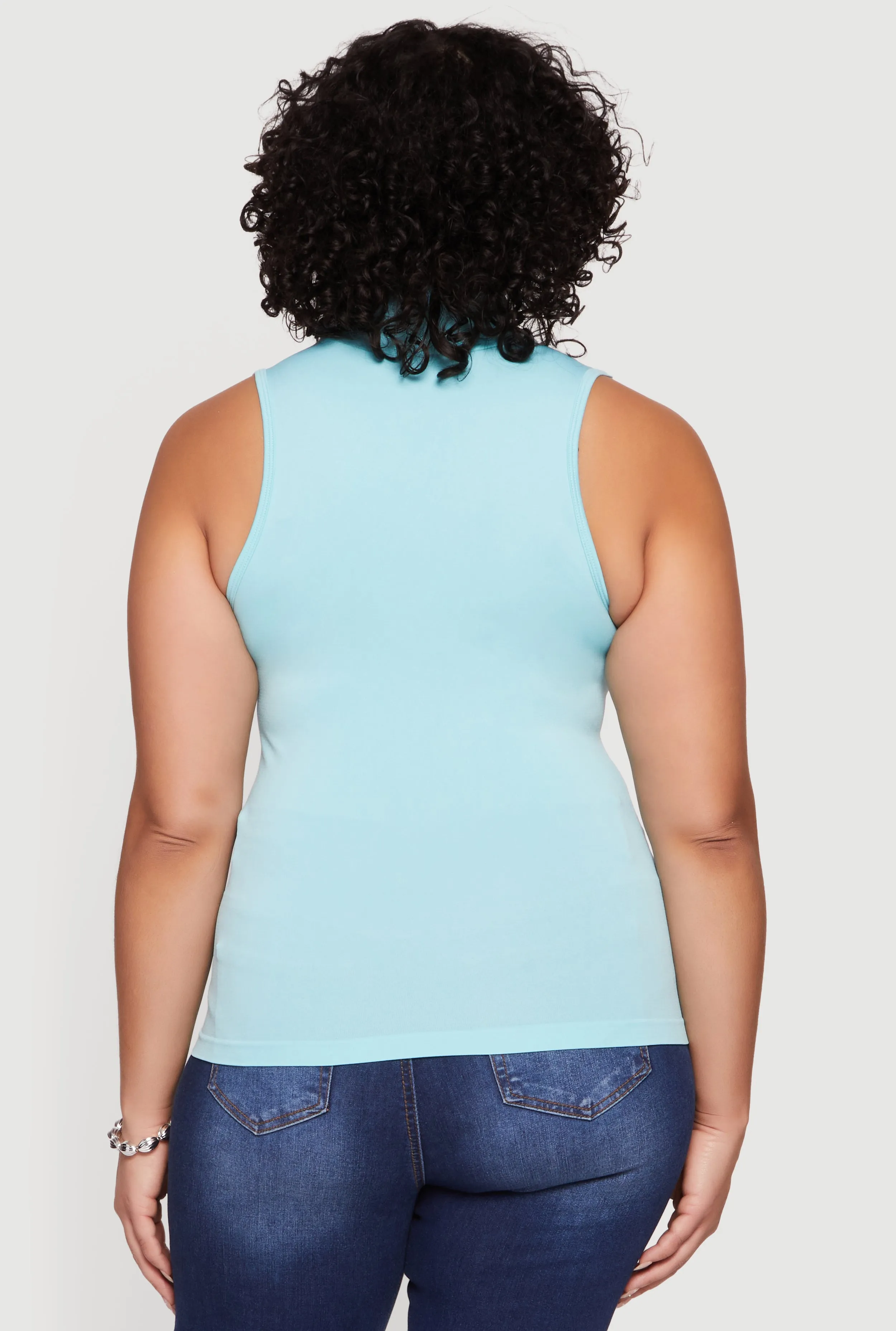 Plus Size Sleeveless Seamless Mock Neck Top sold by Rainbow product image thumbnail 5