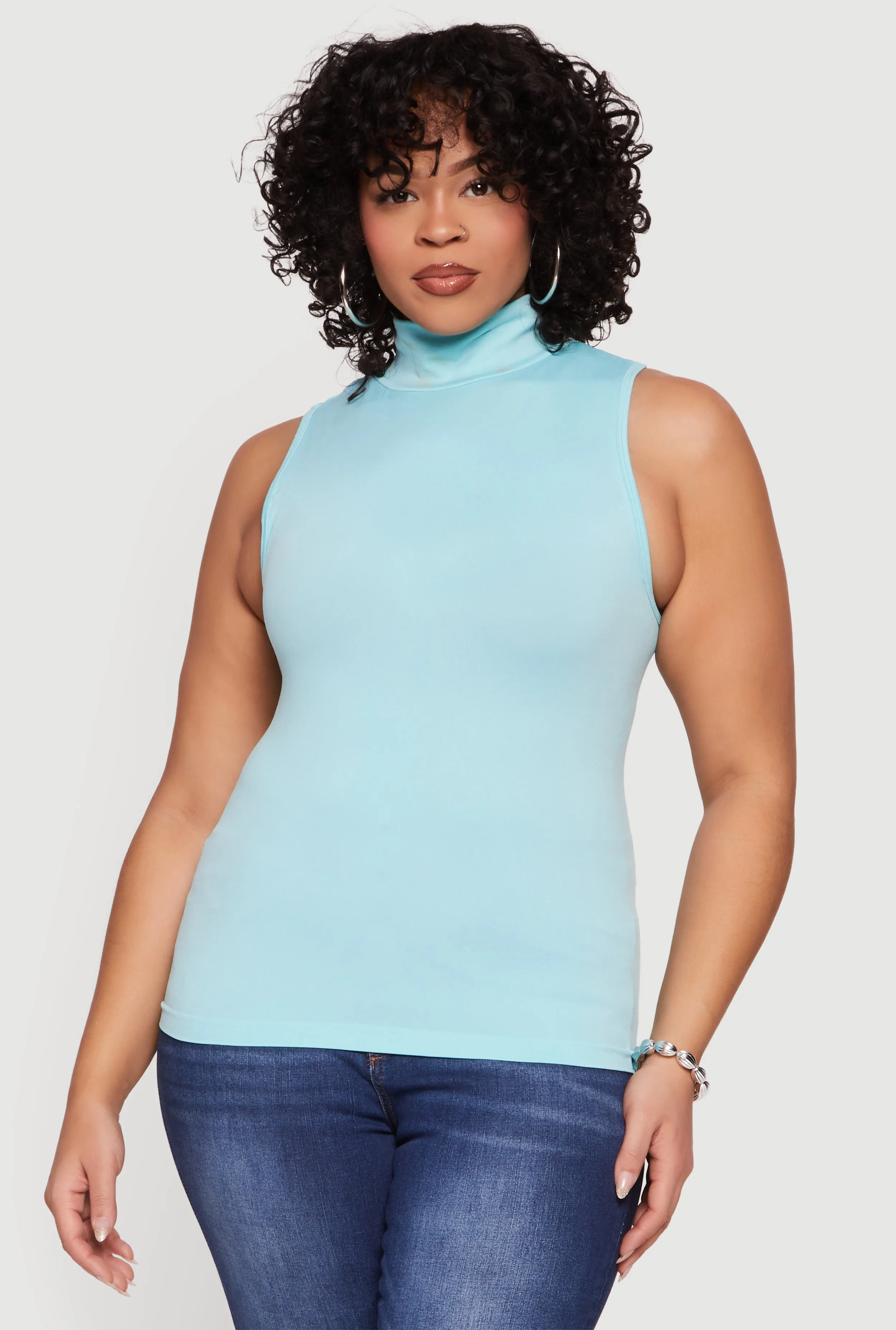 Plus Size Sleeveless Seamless Mock Neck Top sold by Rainbow product image thumbnail 2