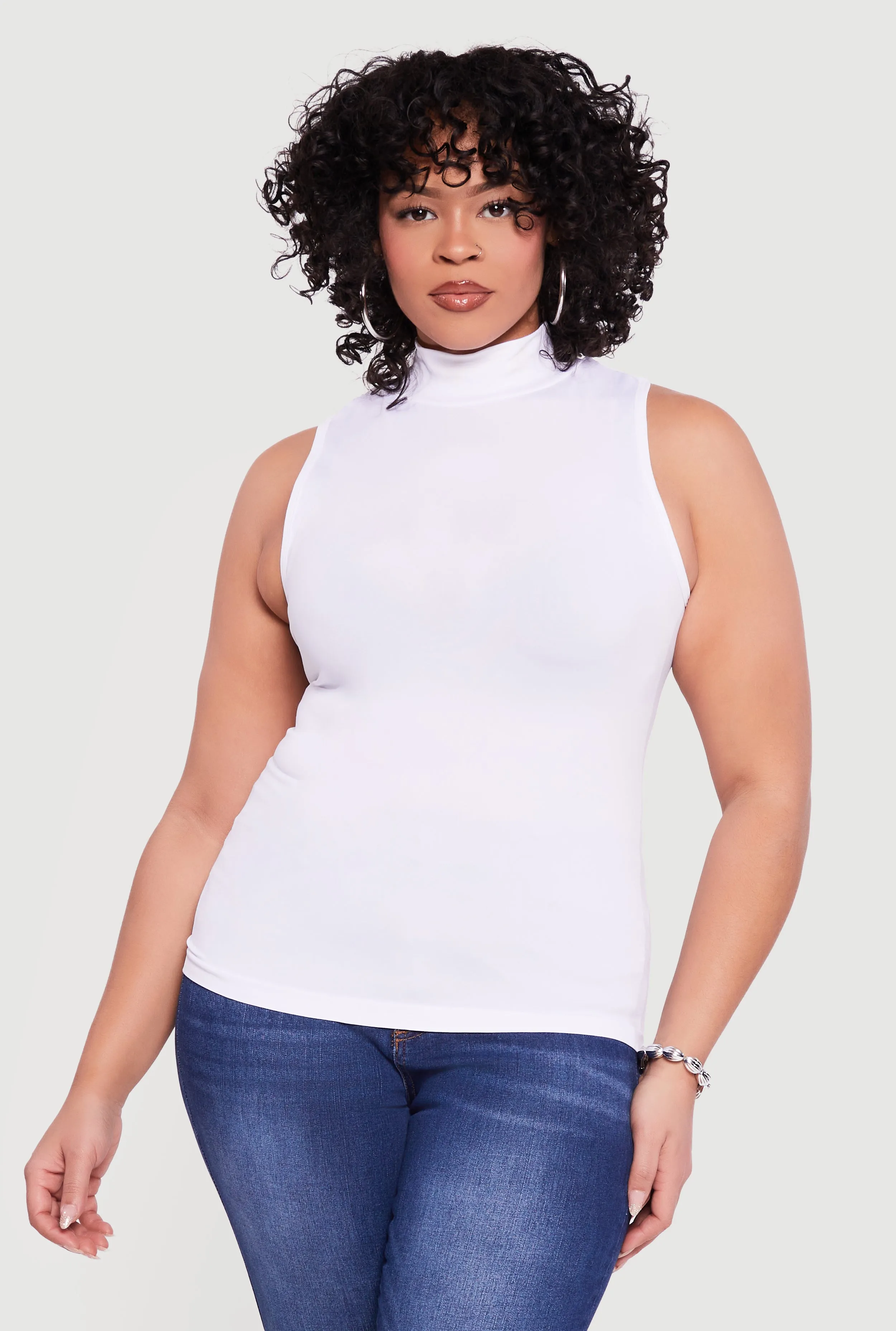 Plus Size Sleeveless Seamless Mock Neck Top sold by Rainbow product image thumbnail 2