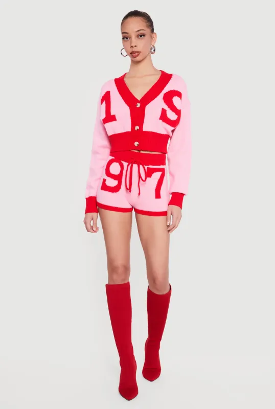 97 Graphic Contrast Trim Shorts made by Daisy