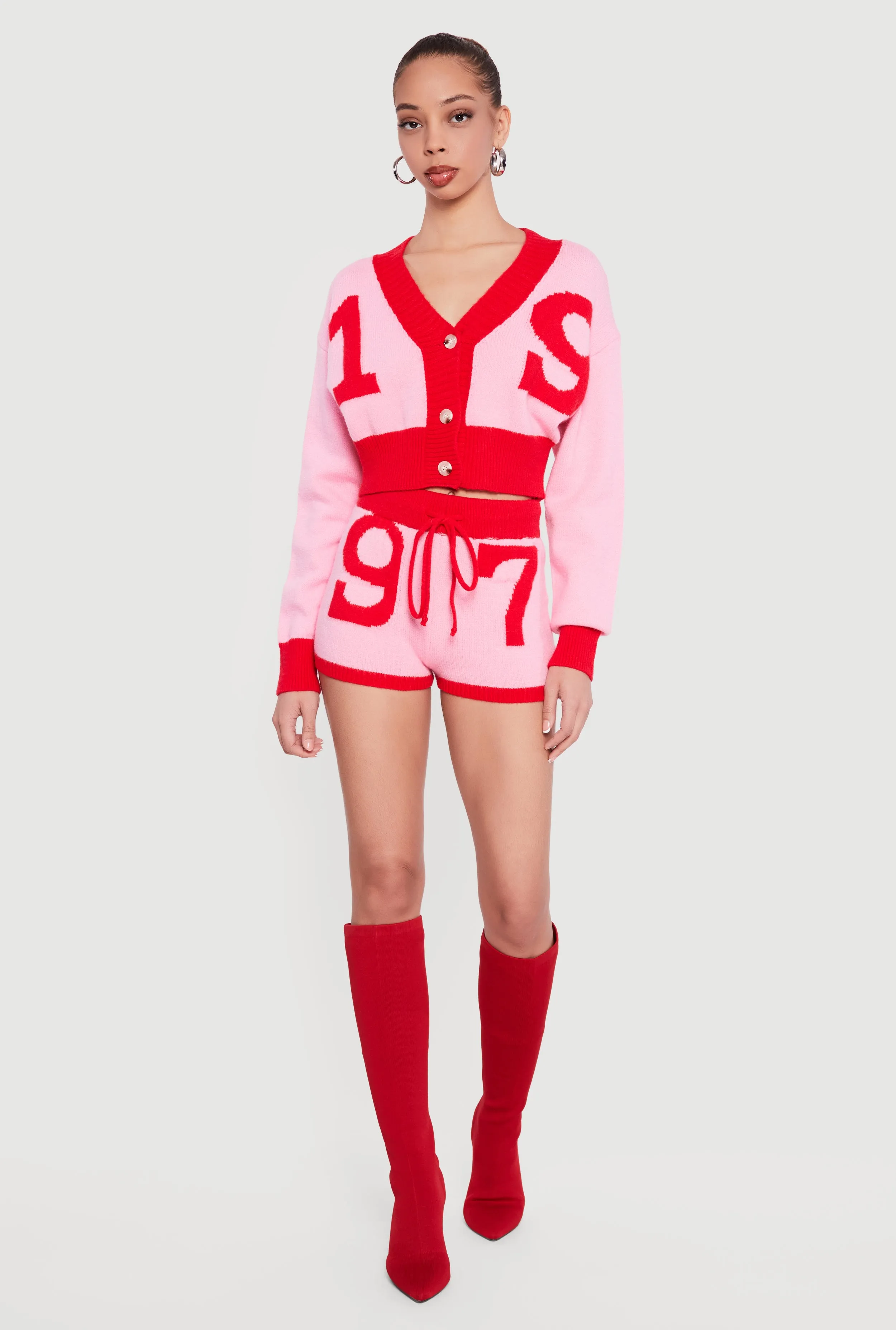 97 Graphic Contrast Trim Shorts sold by Rainbow