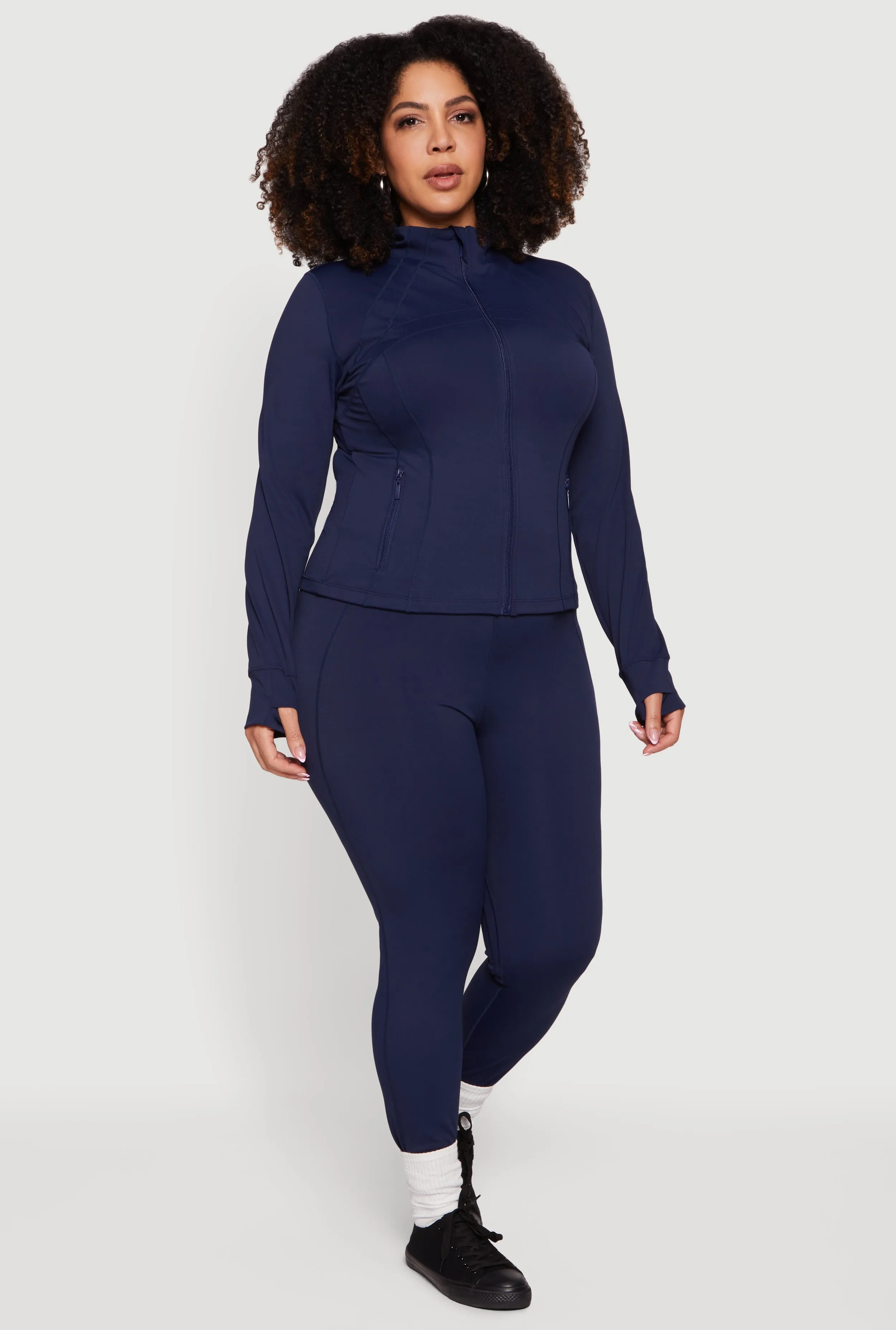 Plus Size Solid High Waisted Leggings sold by Rainbow