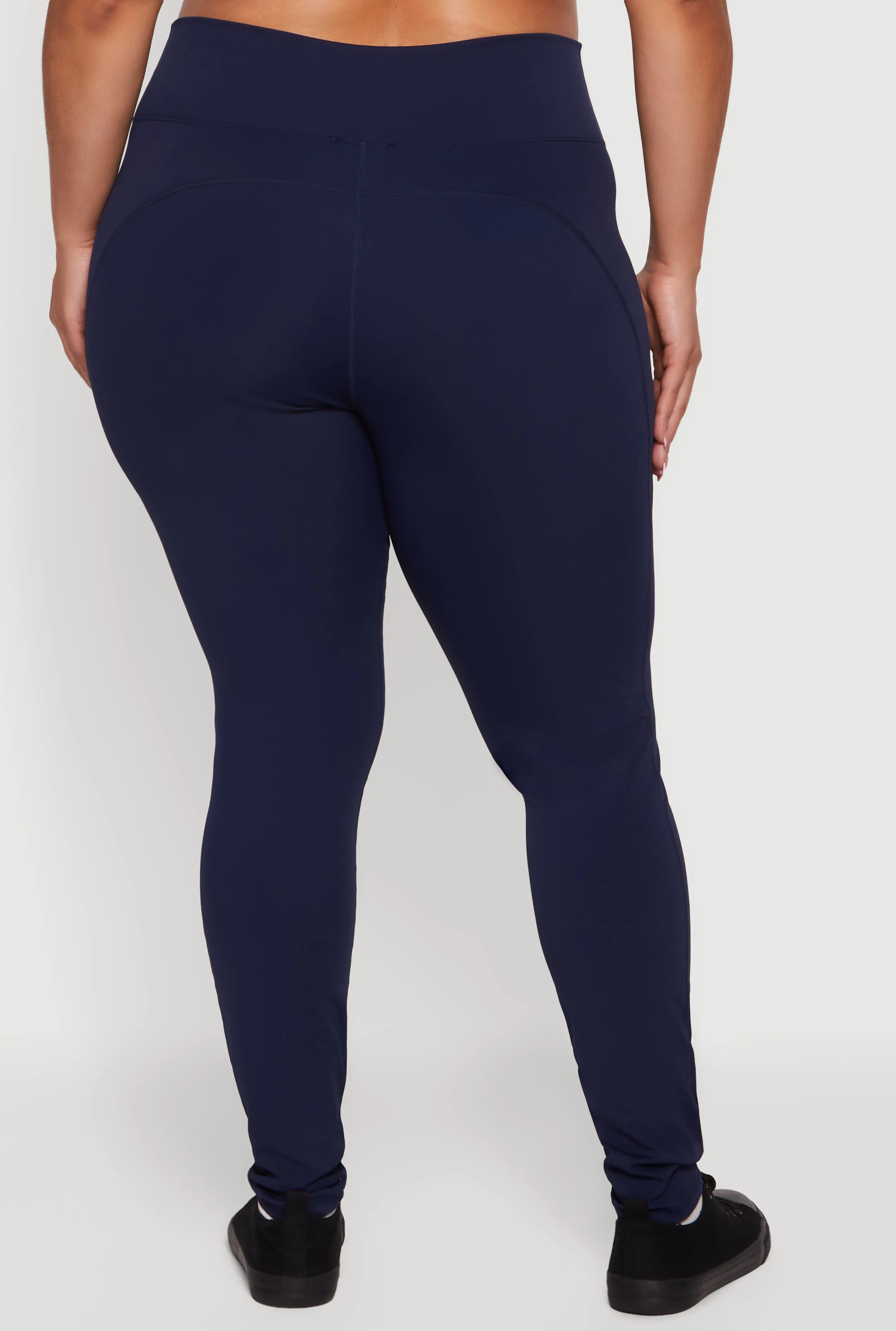Plus Size Solid High Waisted Leggings sold by Rainbow product image thumbnail 5