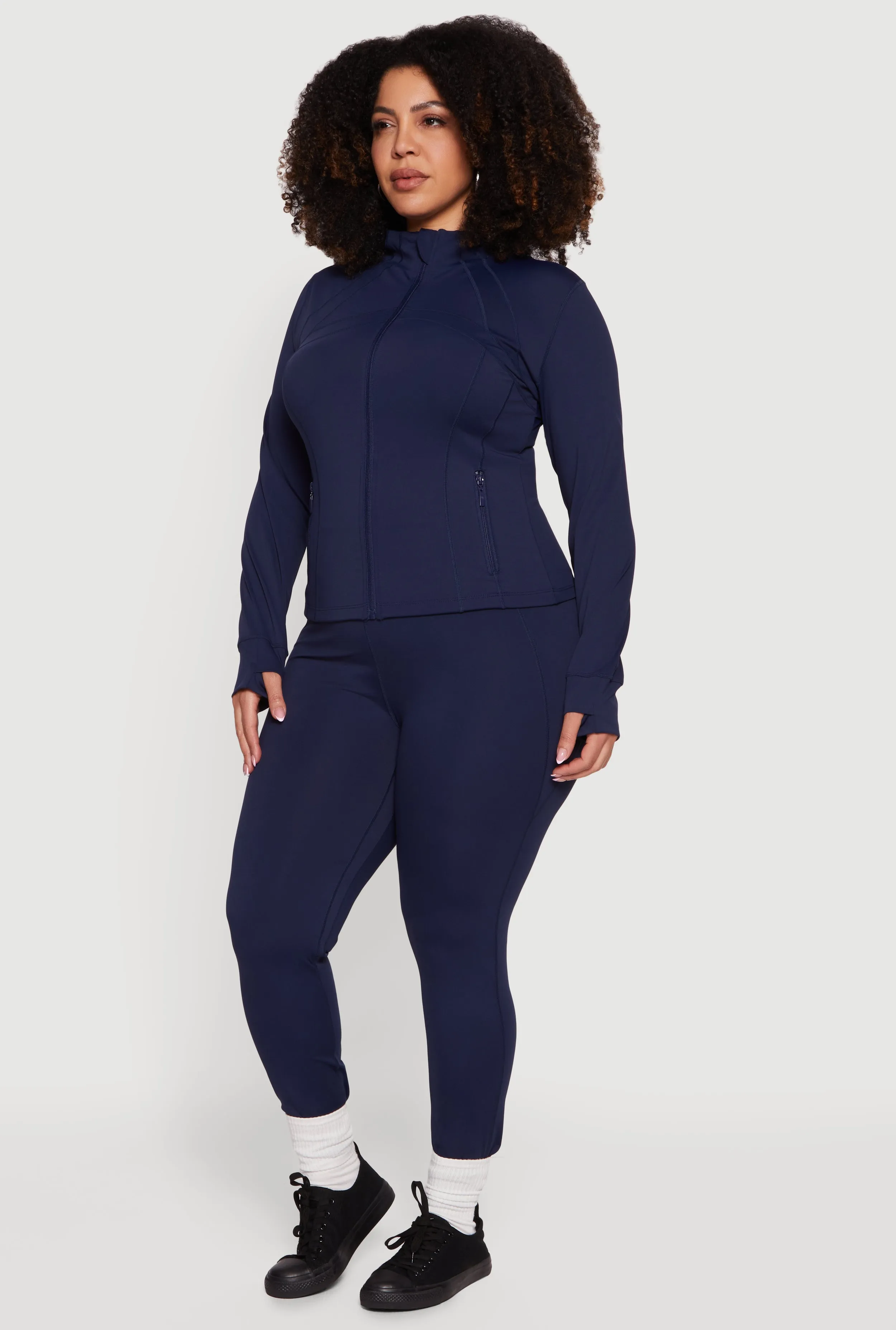 Plus Size Solid High Waisted Leggings sold by Rainbow product image thumbnail 2