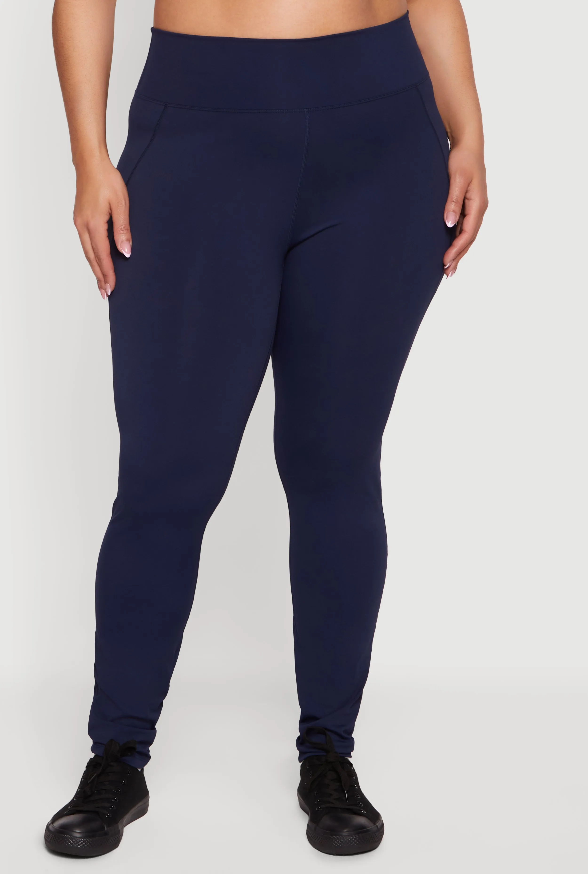 Plus Size Solid High Waisted Leggings sold by Rainbow product image thumbnail 3