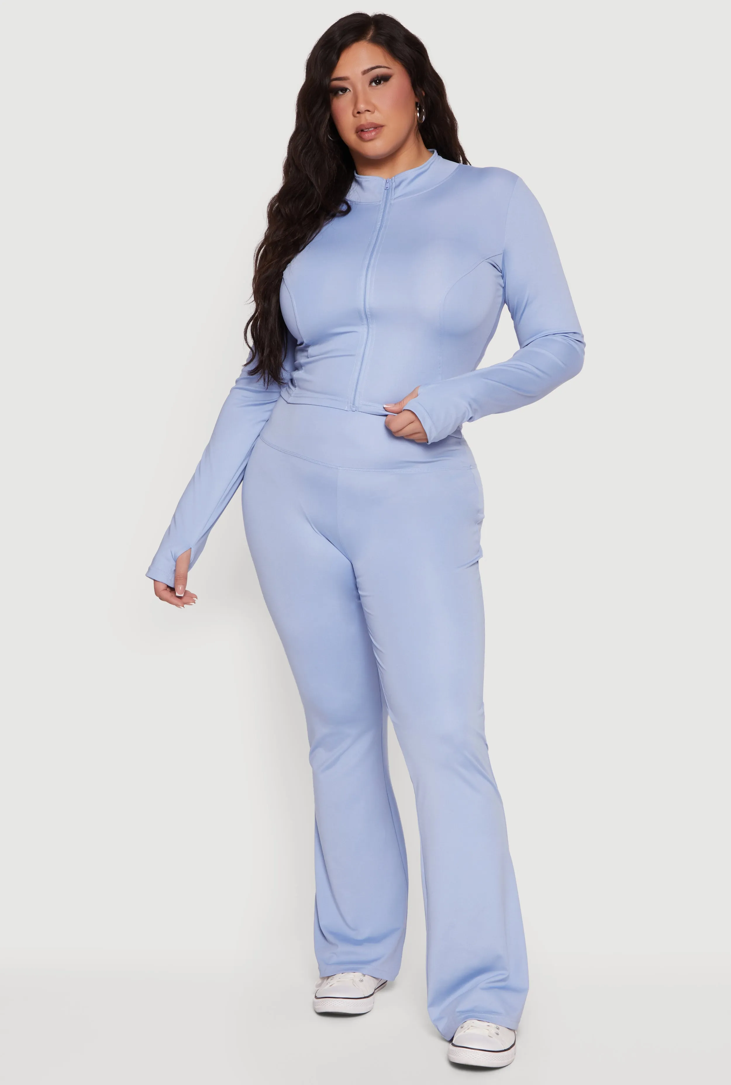 Plus Size High Waisted Flare Leg Active Pants sold by Rainbow