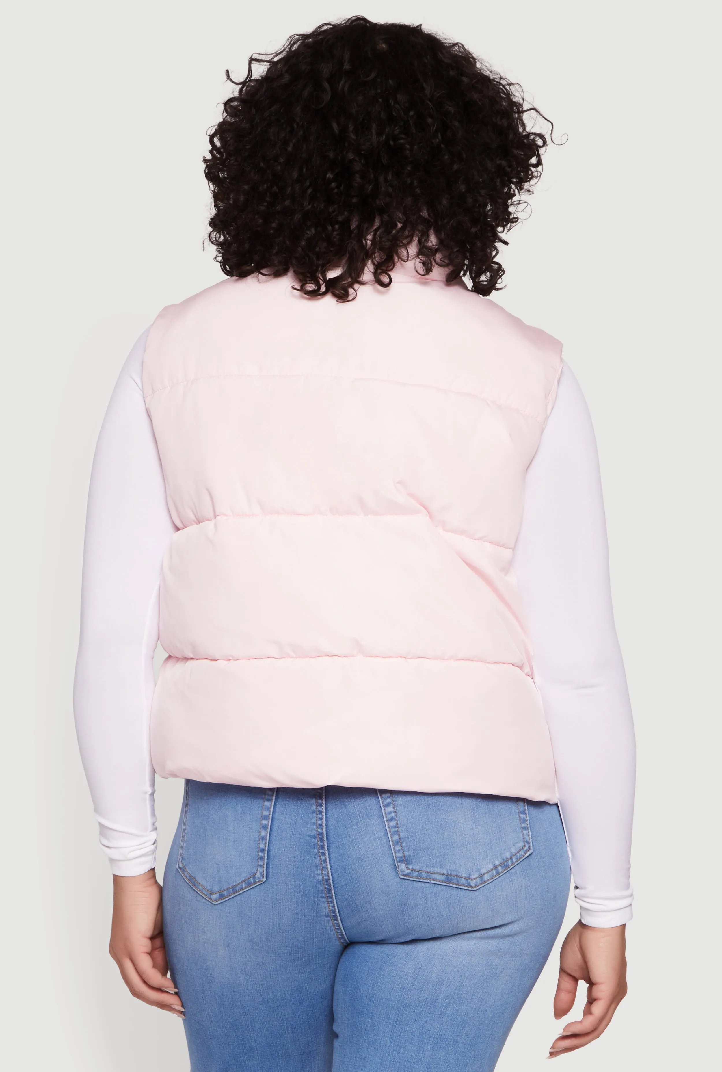 Plus Size Drawstring Hem Zip Front Puffer Vest sold by Rainbow product image thumbnail 5