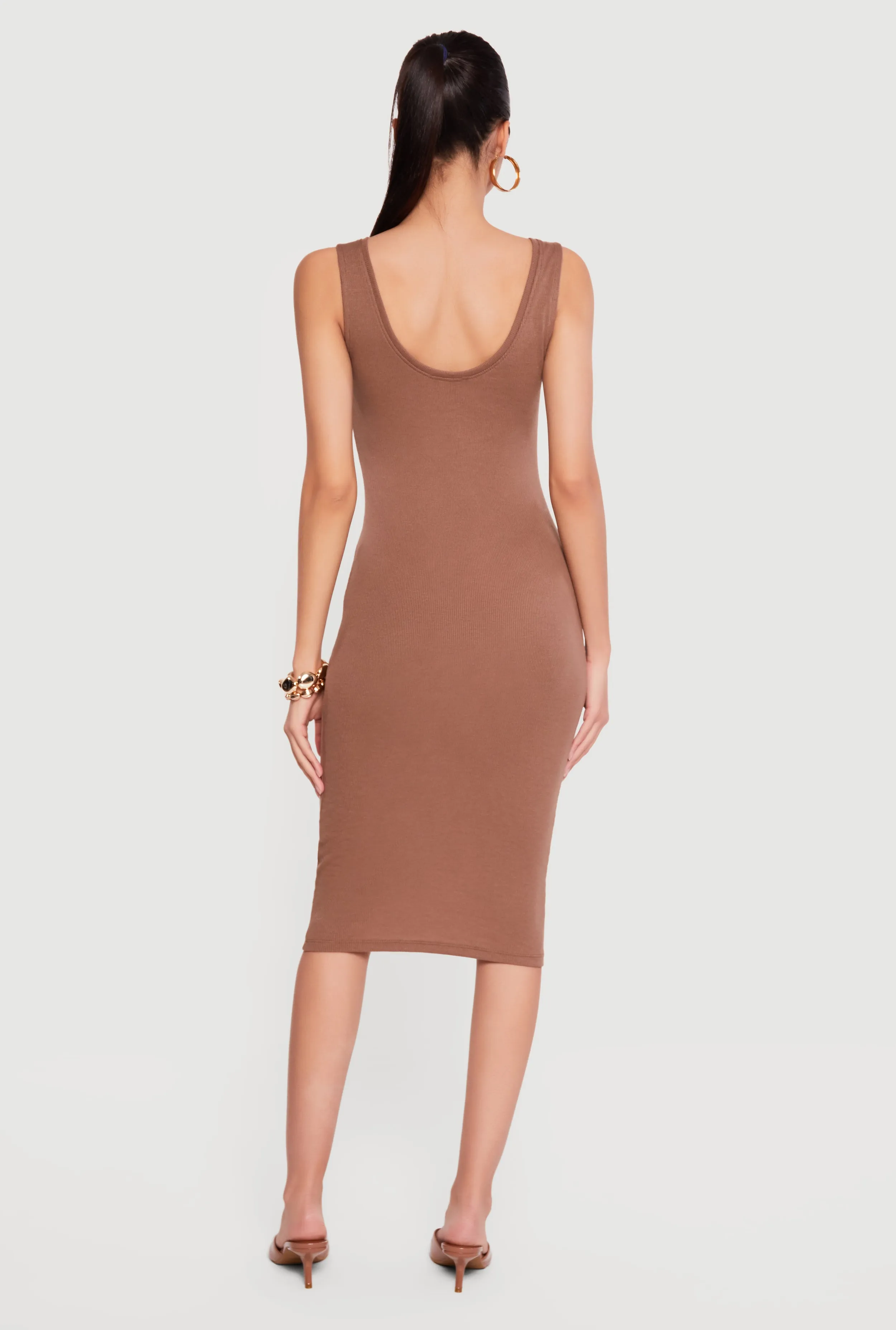 Sleeveless Ribbed Knit Midi Dress sold by Rainbow product image thumbnail 3