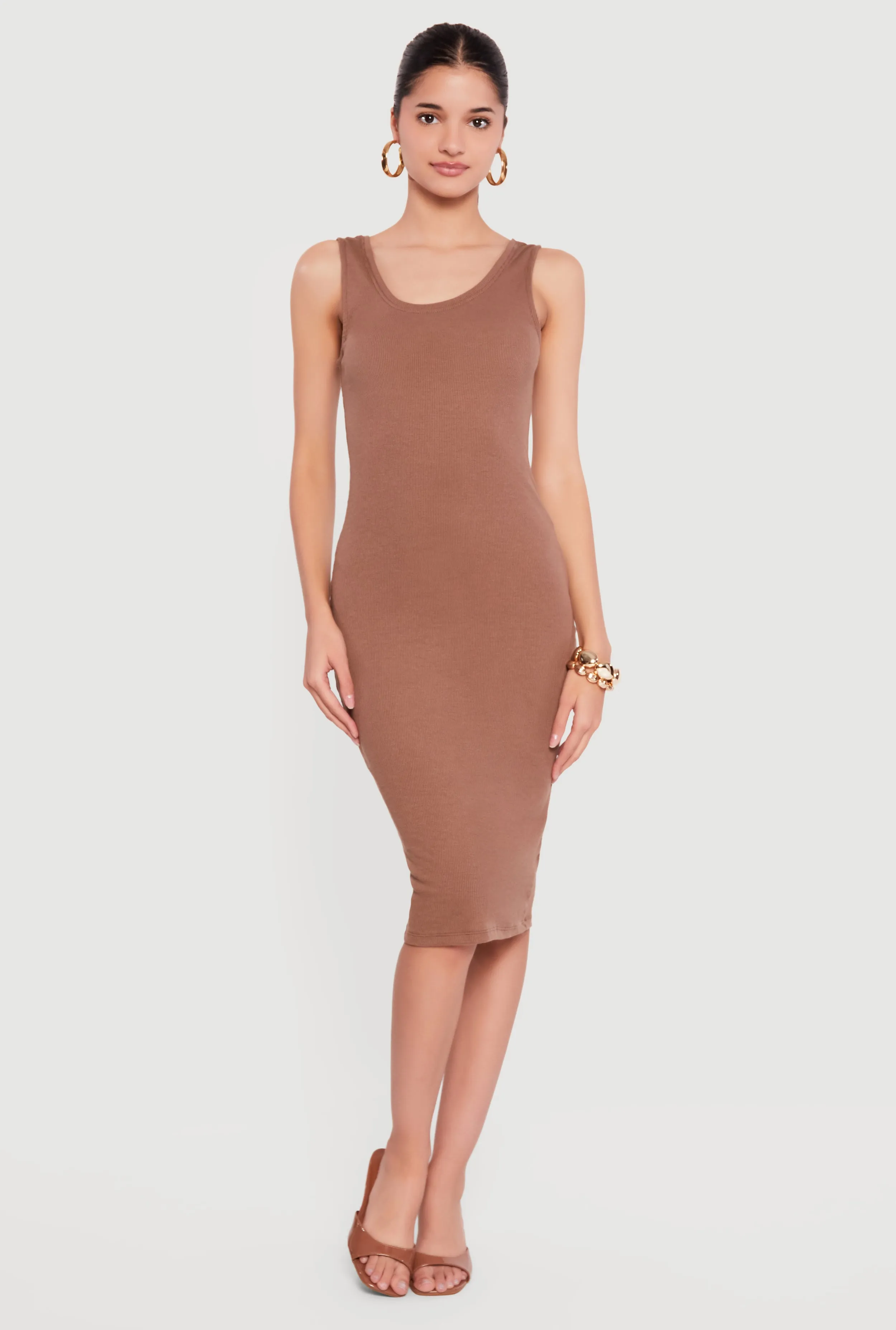 Sleeveless Ribbed Knit Midi Dress sold by Rainbow