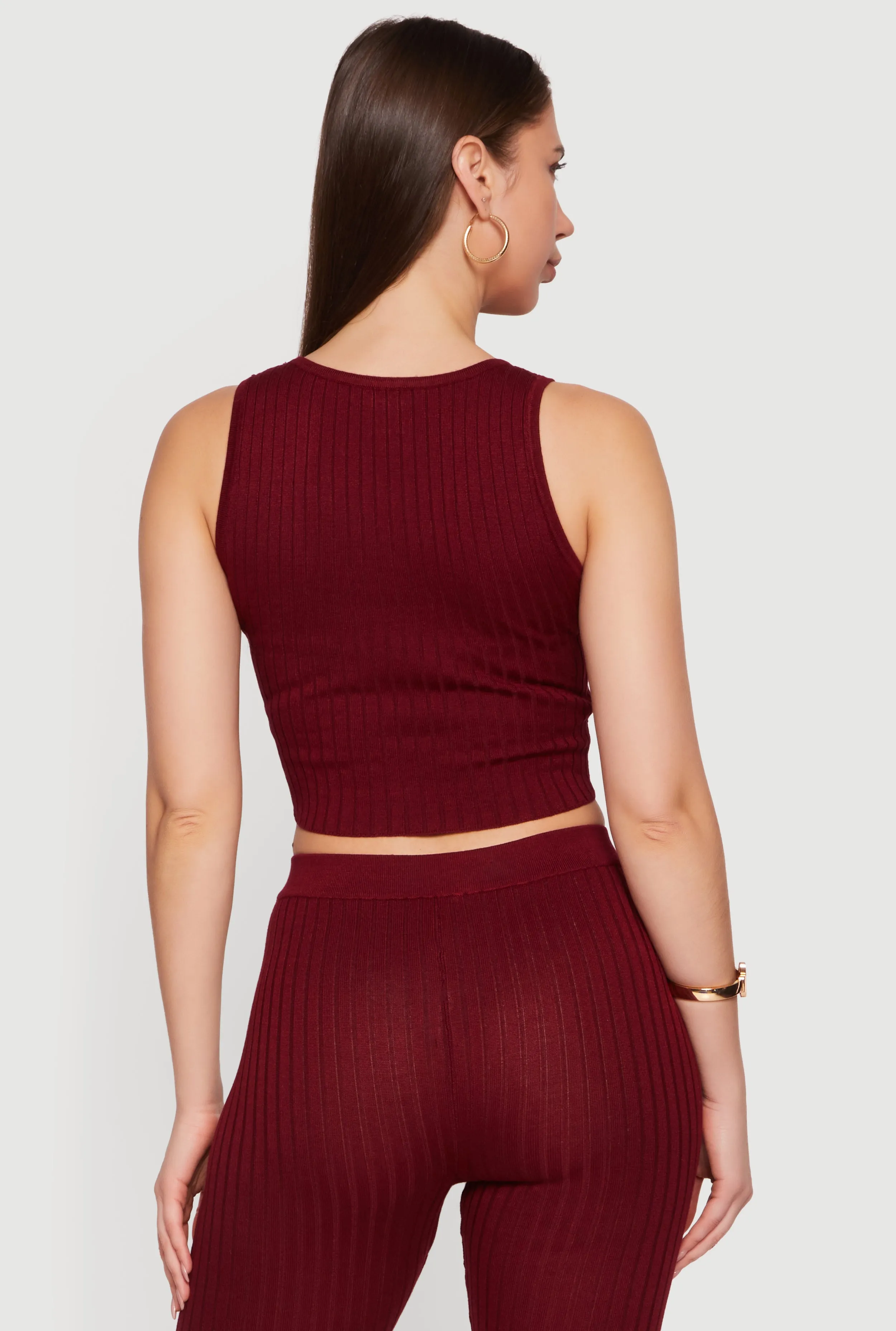 Daisy Ribbed Knit Cropped Tank Top sold by Rainbow product image thumbnail 5