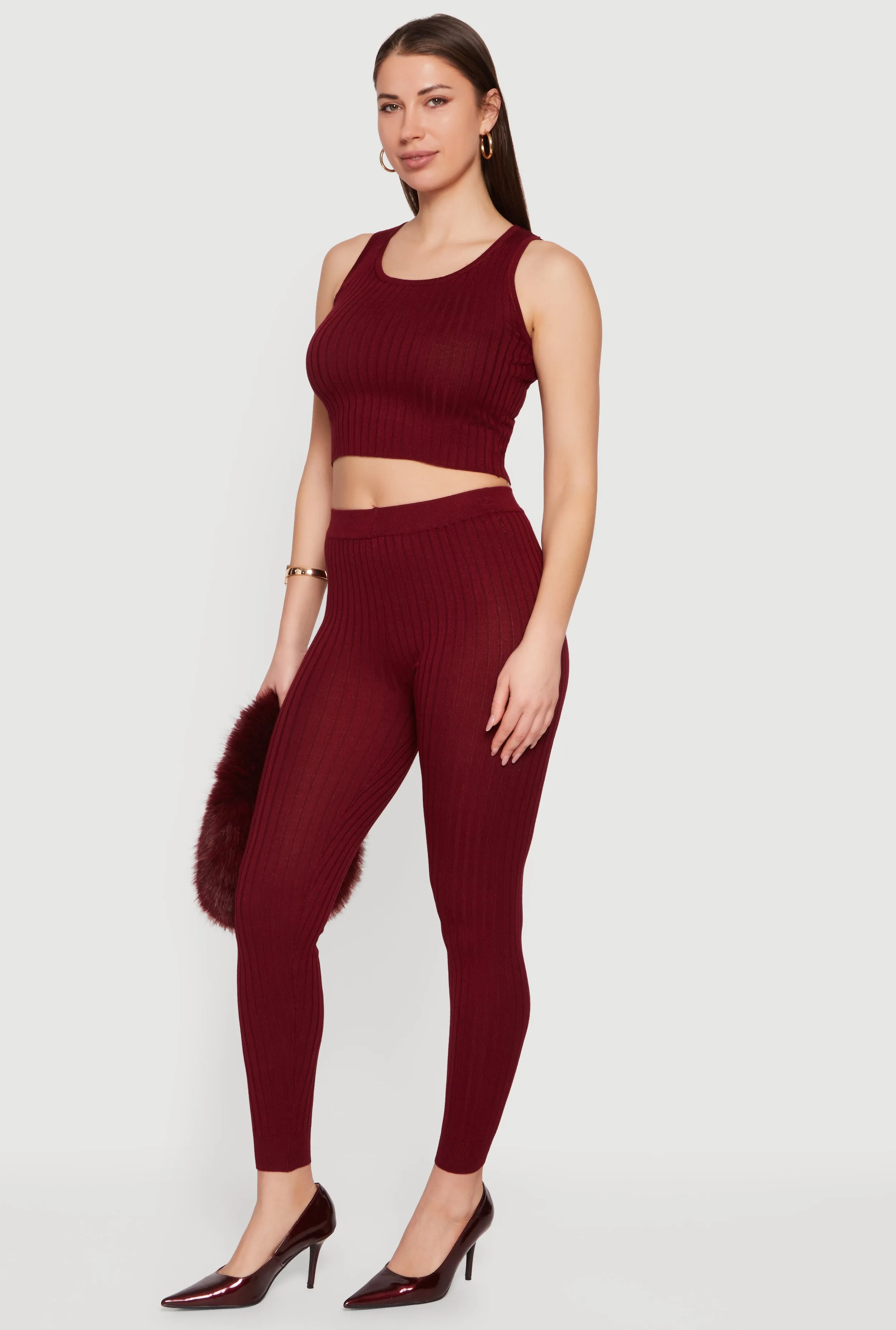 Daisy Ribbed Knit Cropped Tank Top sold by Rainbow product image thumbnail 3