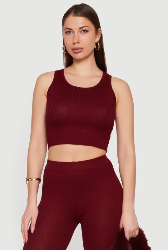 Daisy Ribbed Knit Cropped Tank Top sold by Rainbow