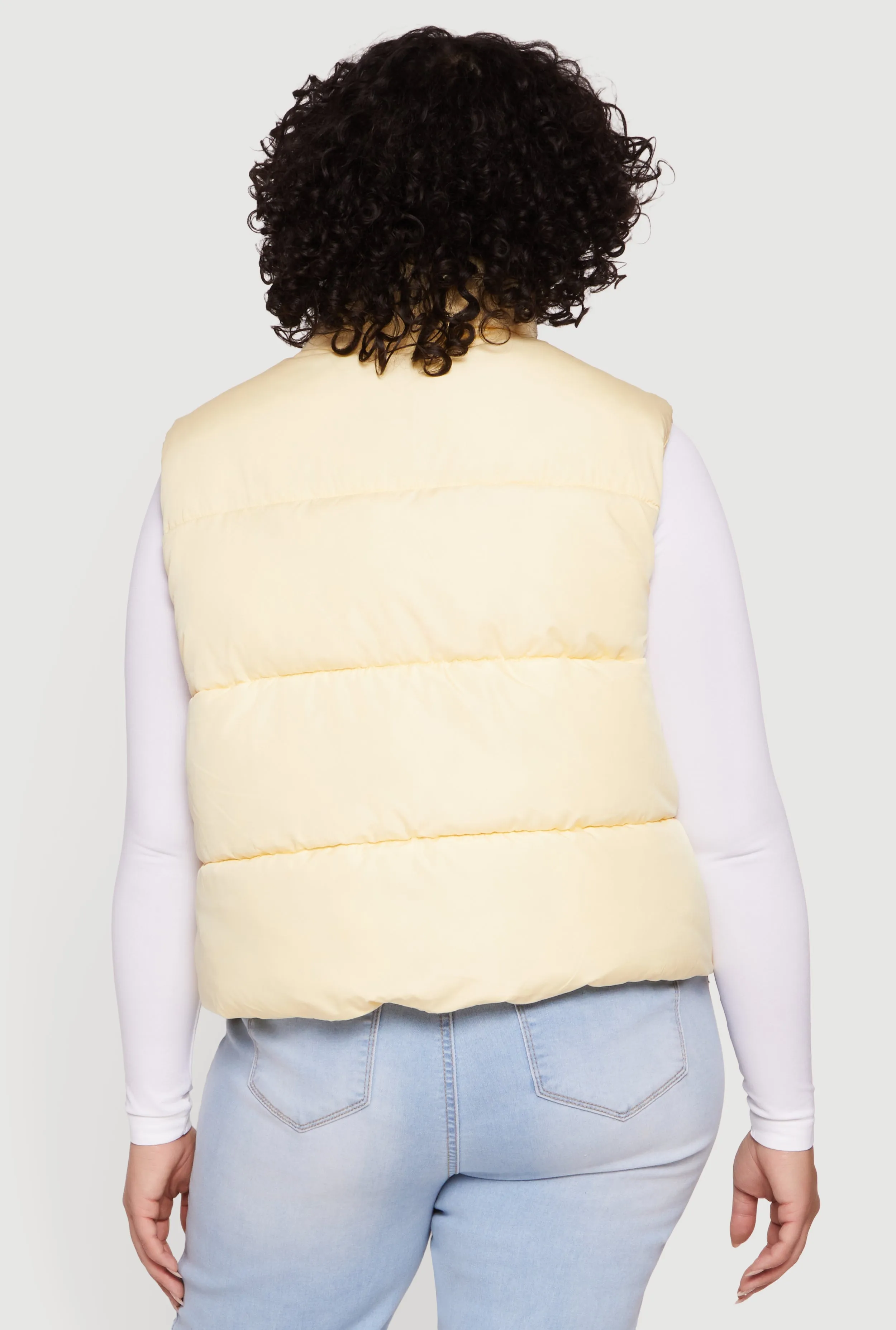 Plus Size Drawstring Hem Zip Front Puffer Vest sold by Rainbow product image thumbnail 5