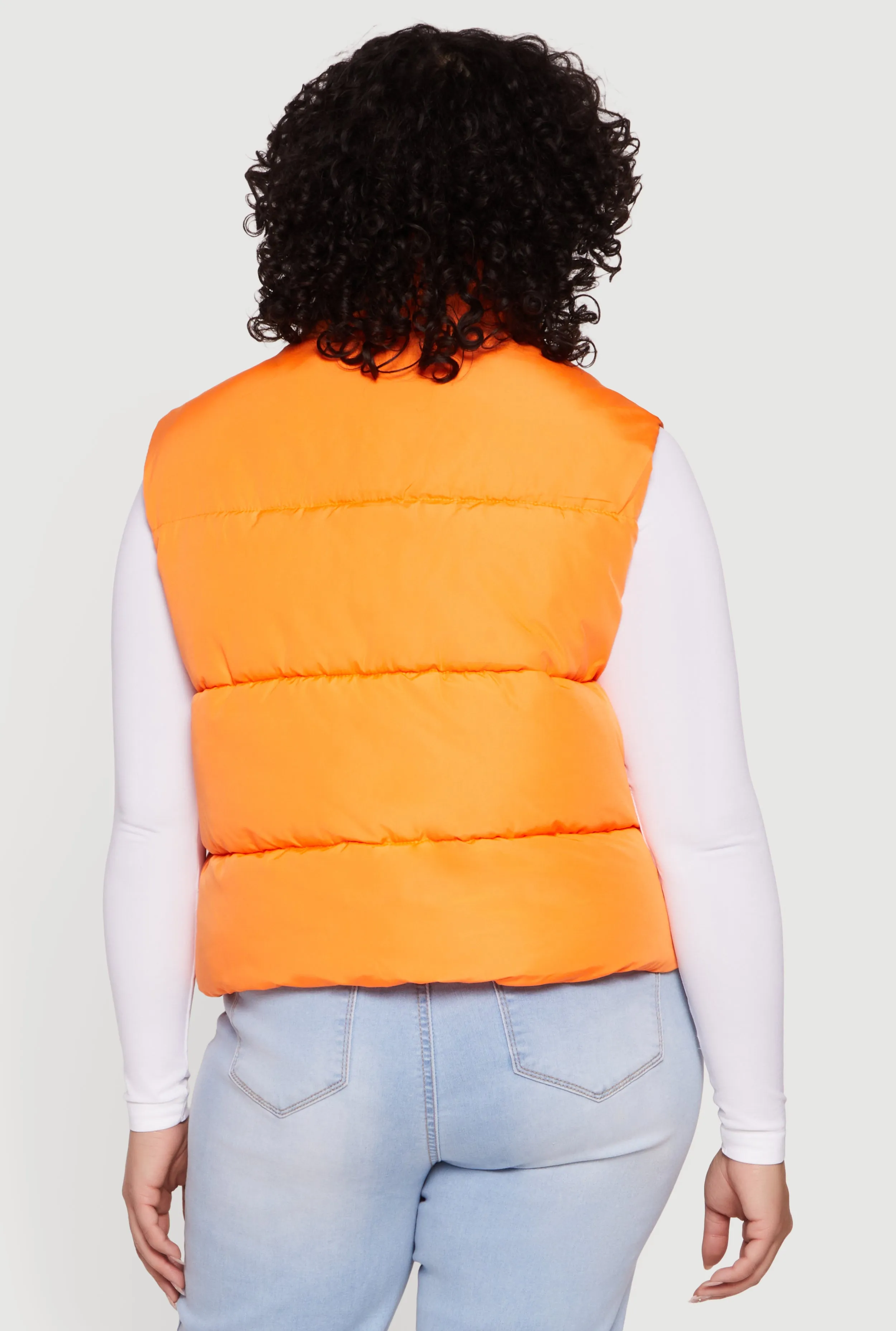 Plus Size Drawstring Hem Zip Front Puffer Vest sold by Rainbow product image thumbnail 5