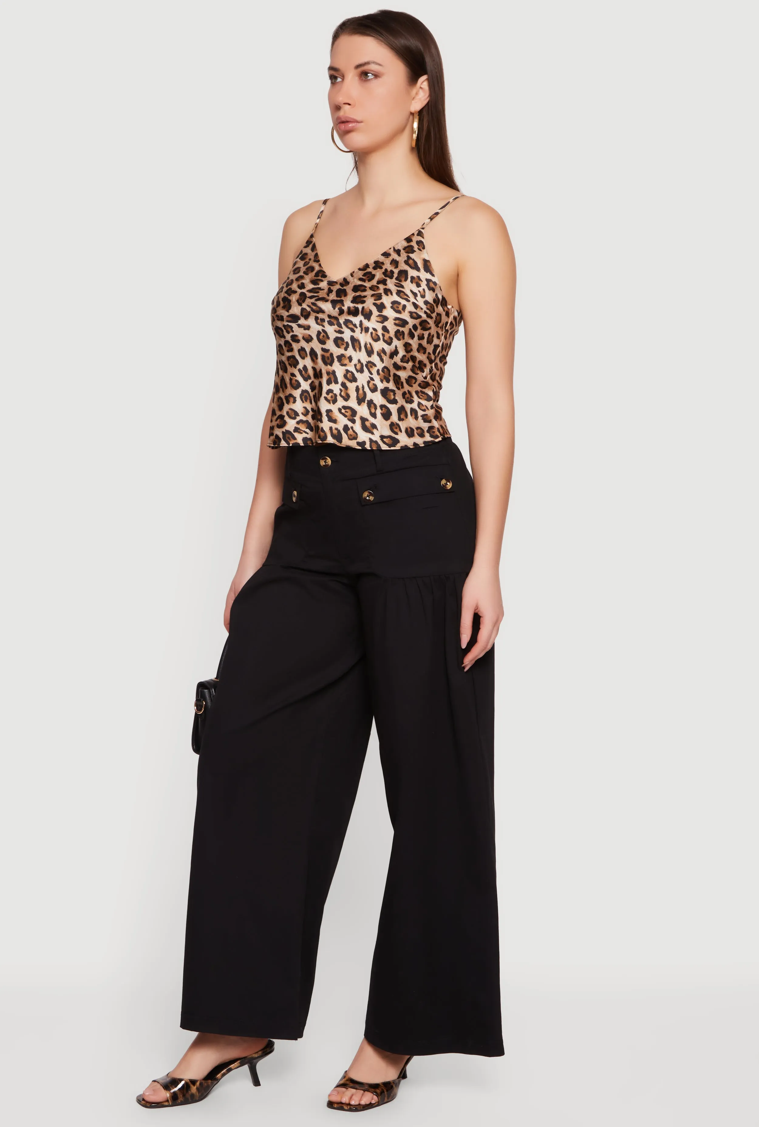 Solid Twill Wide Leg Palazzo Pants sold by Rainbow product image thumbnail 2
