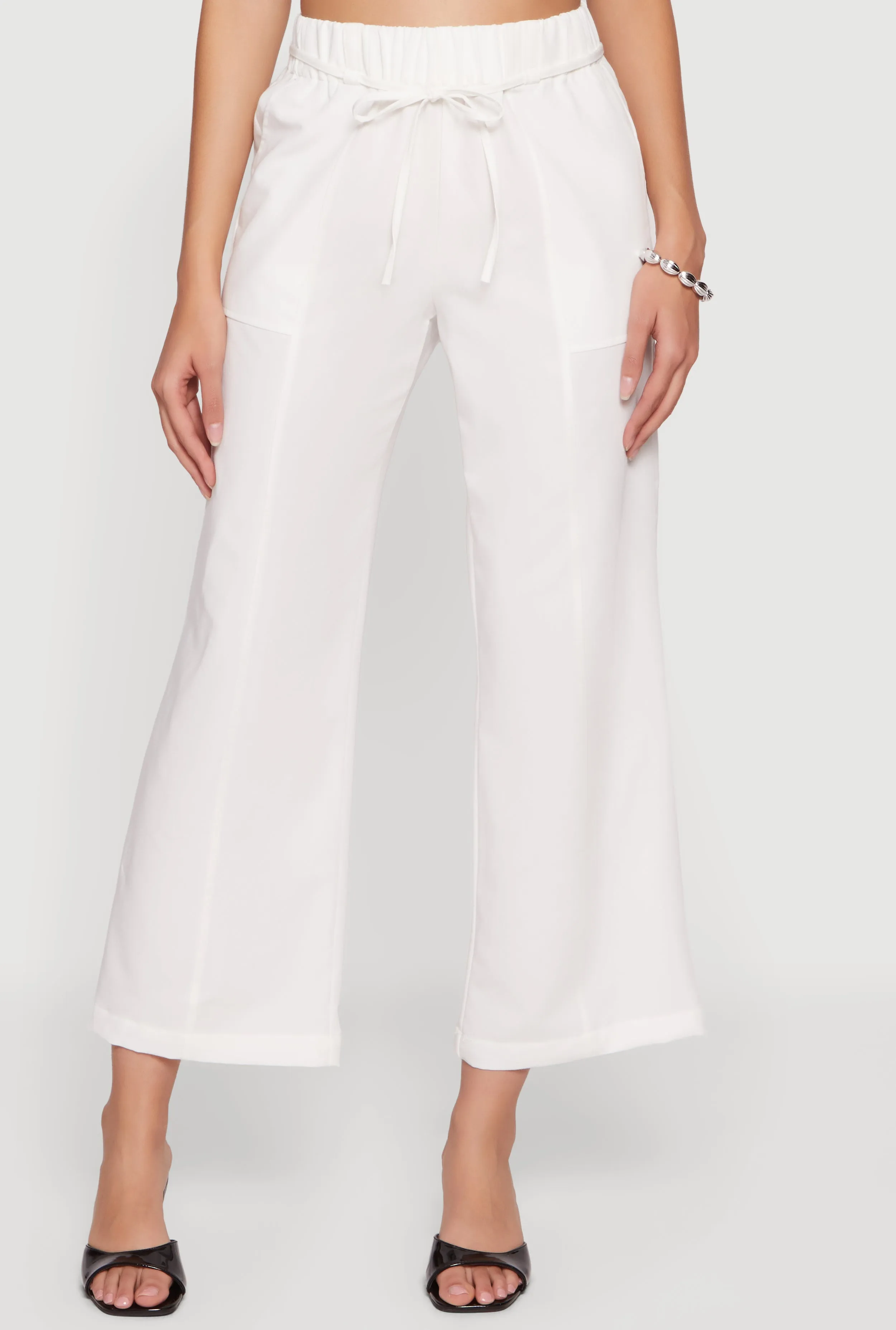 High Tie Waist Belted Wide Leg Casual Pants sold by Rainbow product image thumbnail 3