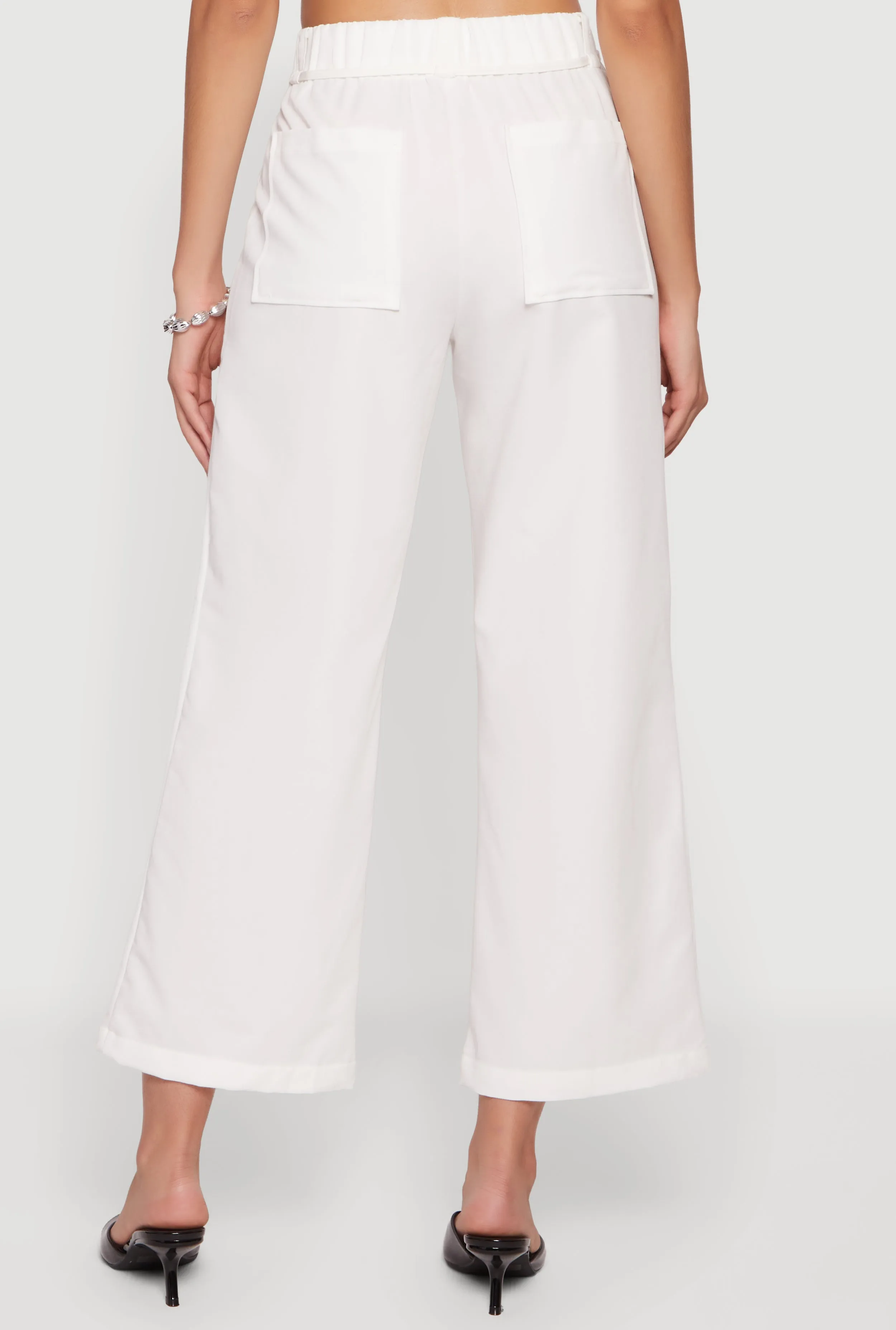 High Tie Waist Belted Wide Leg Casual Pants sold by Rainbow product image thumbnail 5