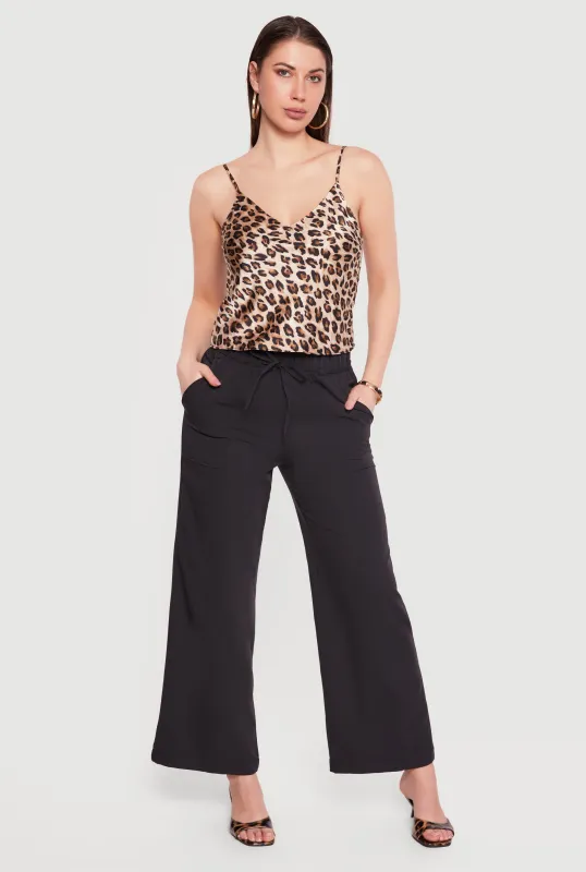 High Tie Waist Belted Wide Leg Casual Pants sold by Rainbow